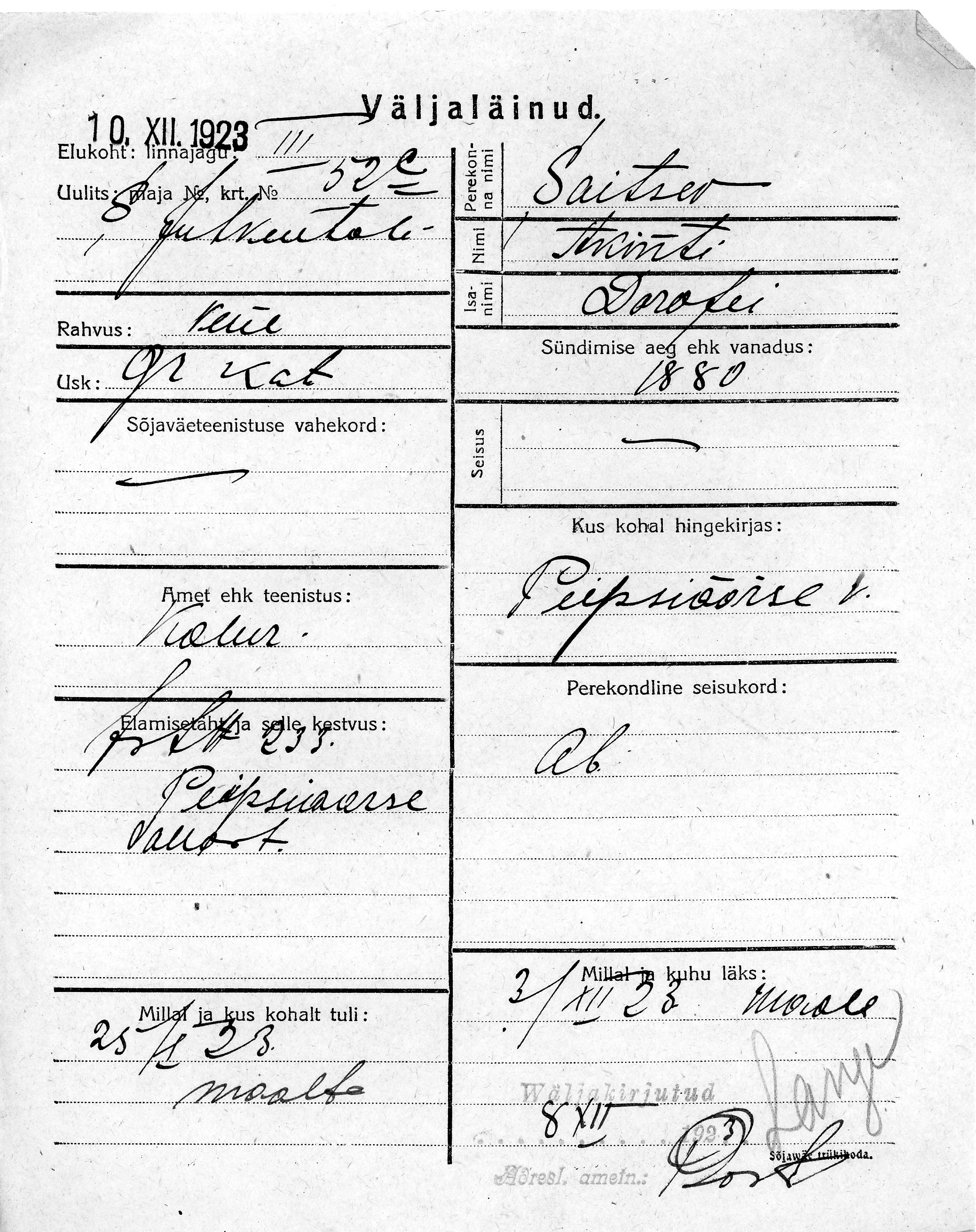 Saitsev, Akinti, Dorofei