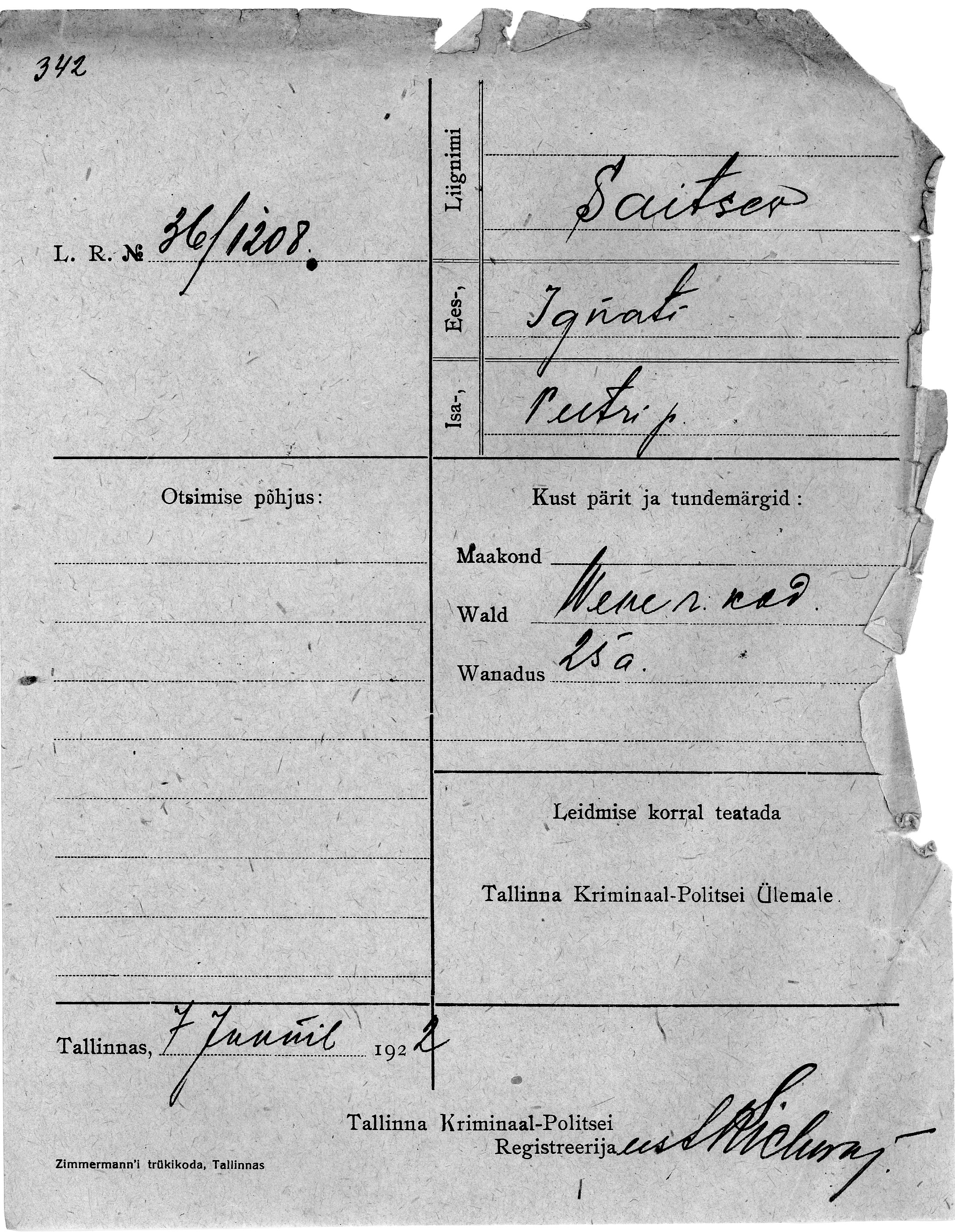 Saitsev, Ignat, Peeter