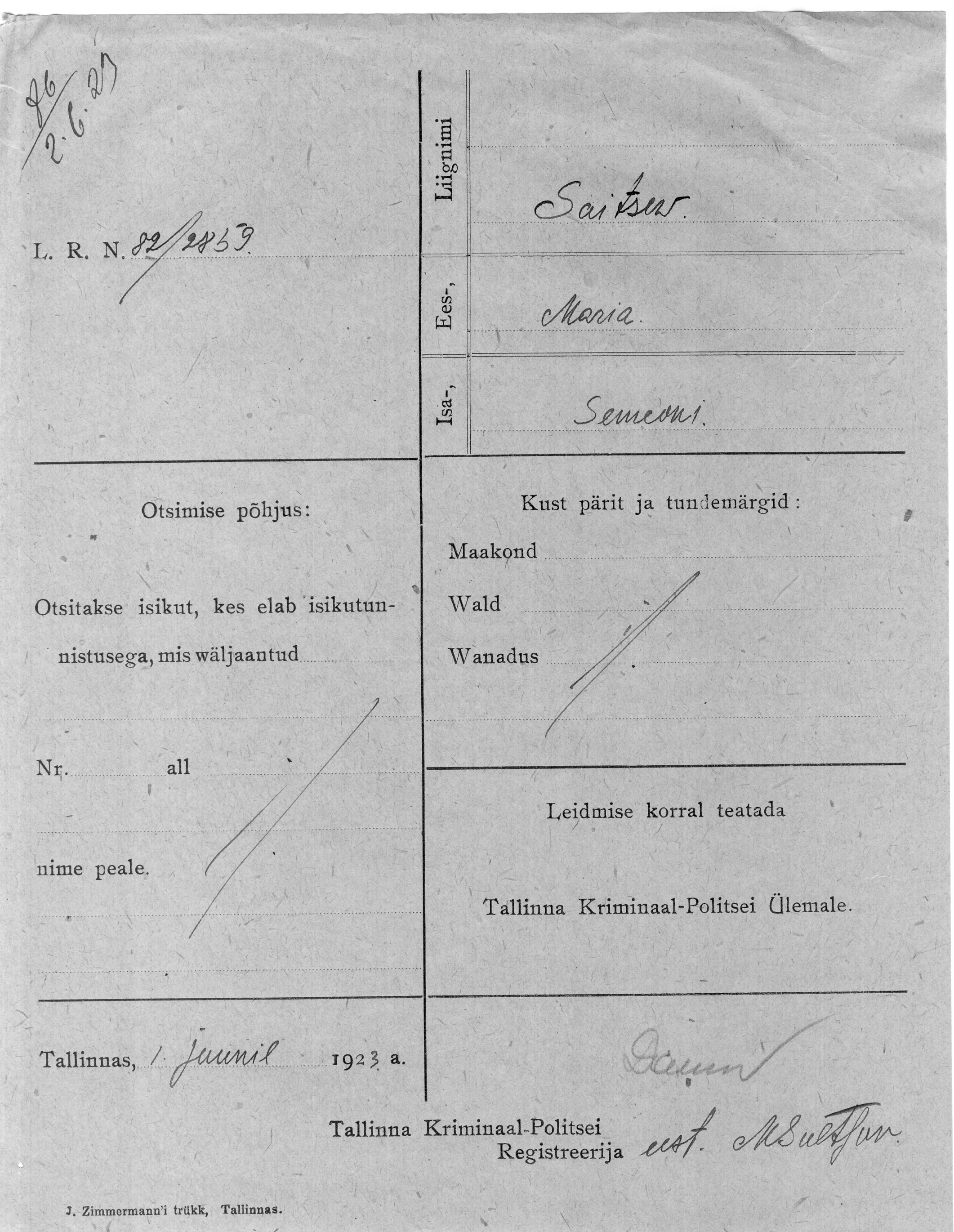 Saitsev, Maria, Semeon