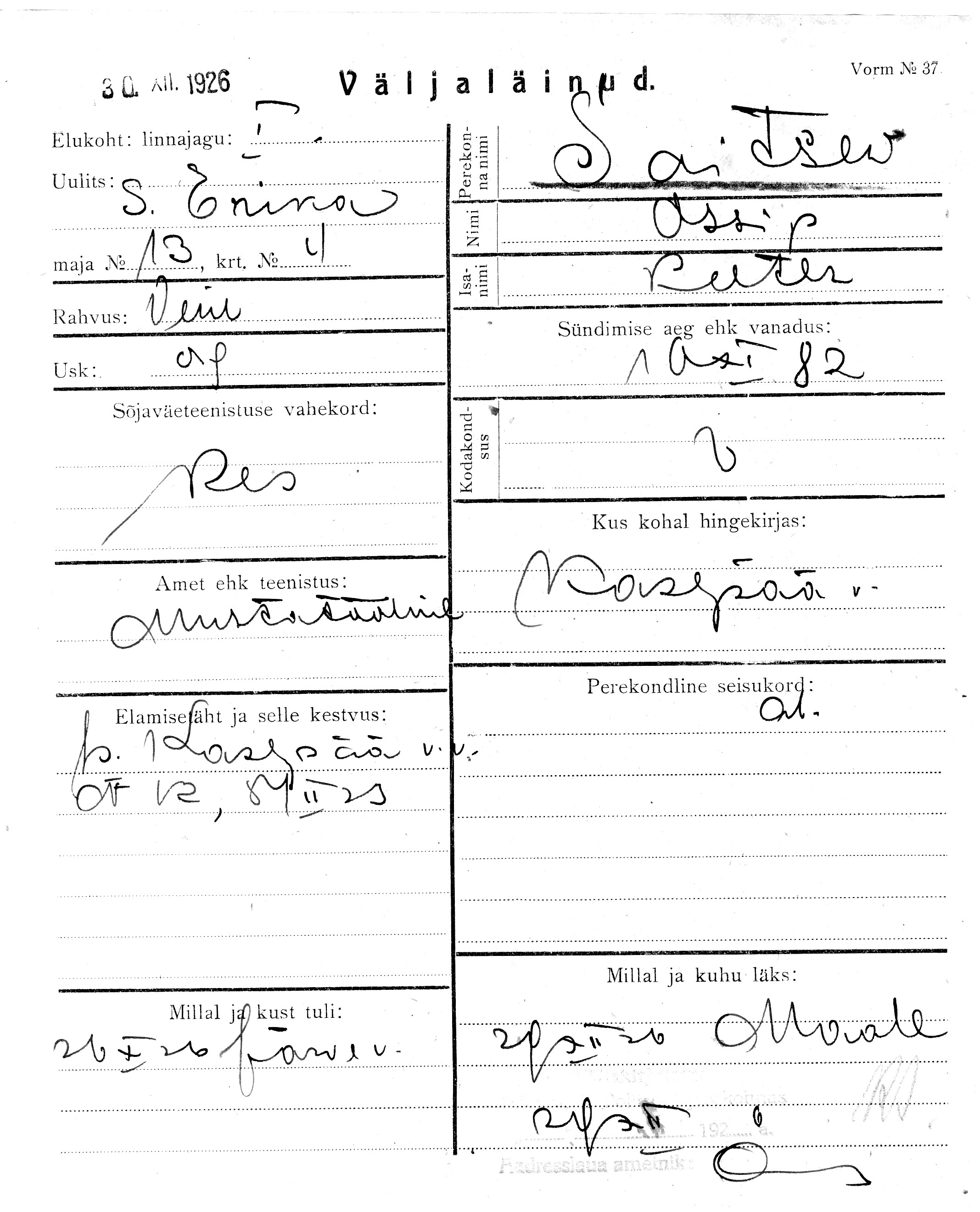 Saitsev, Ossip, Peeter