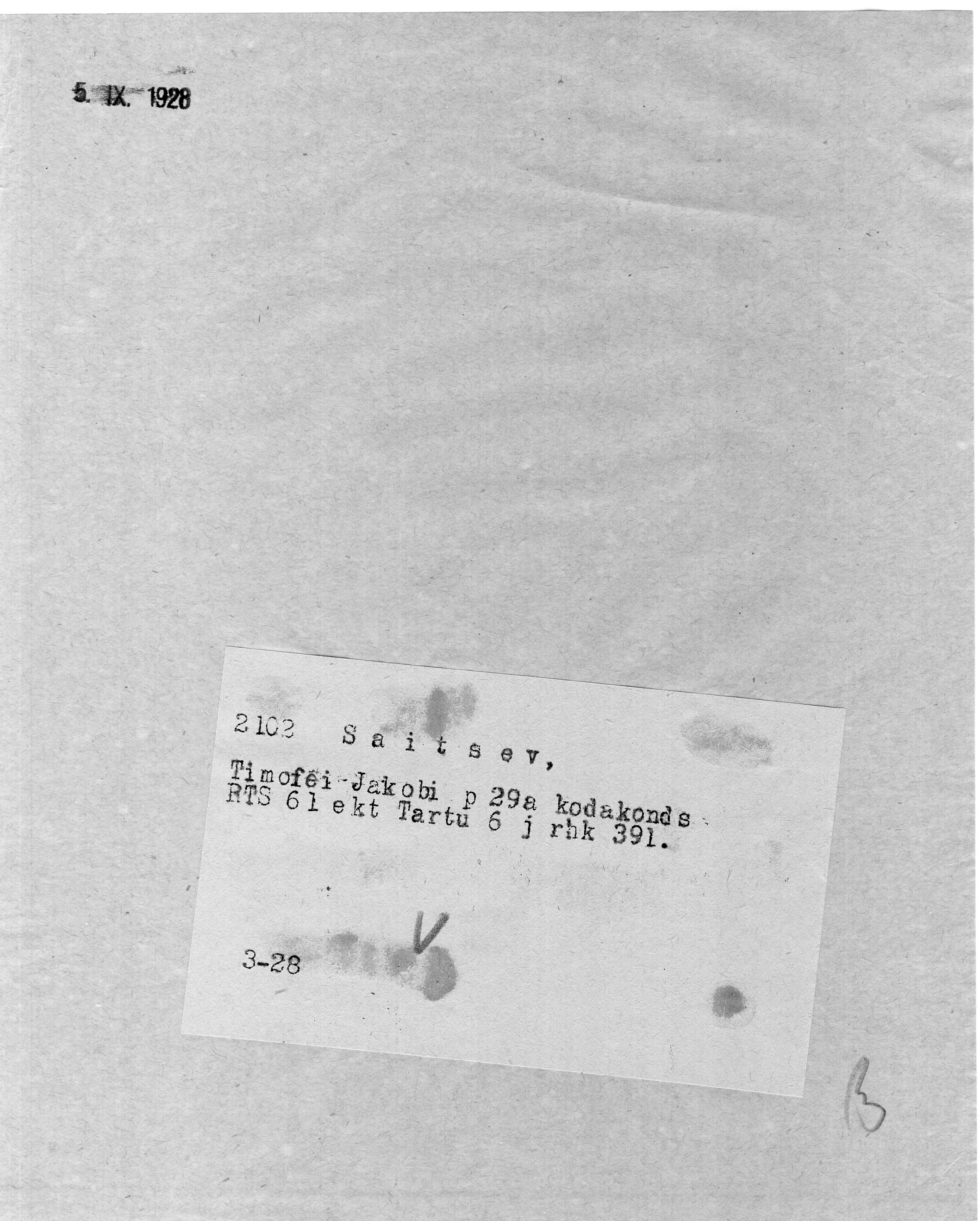 Saitsev, Timofei, Jakob