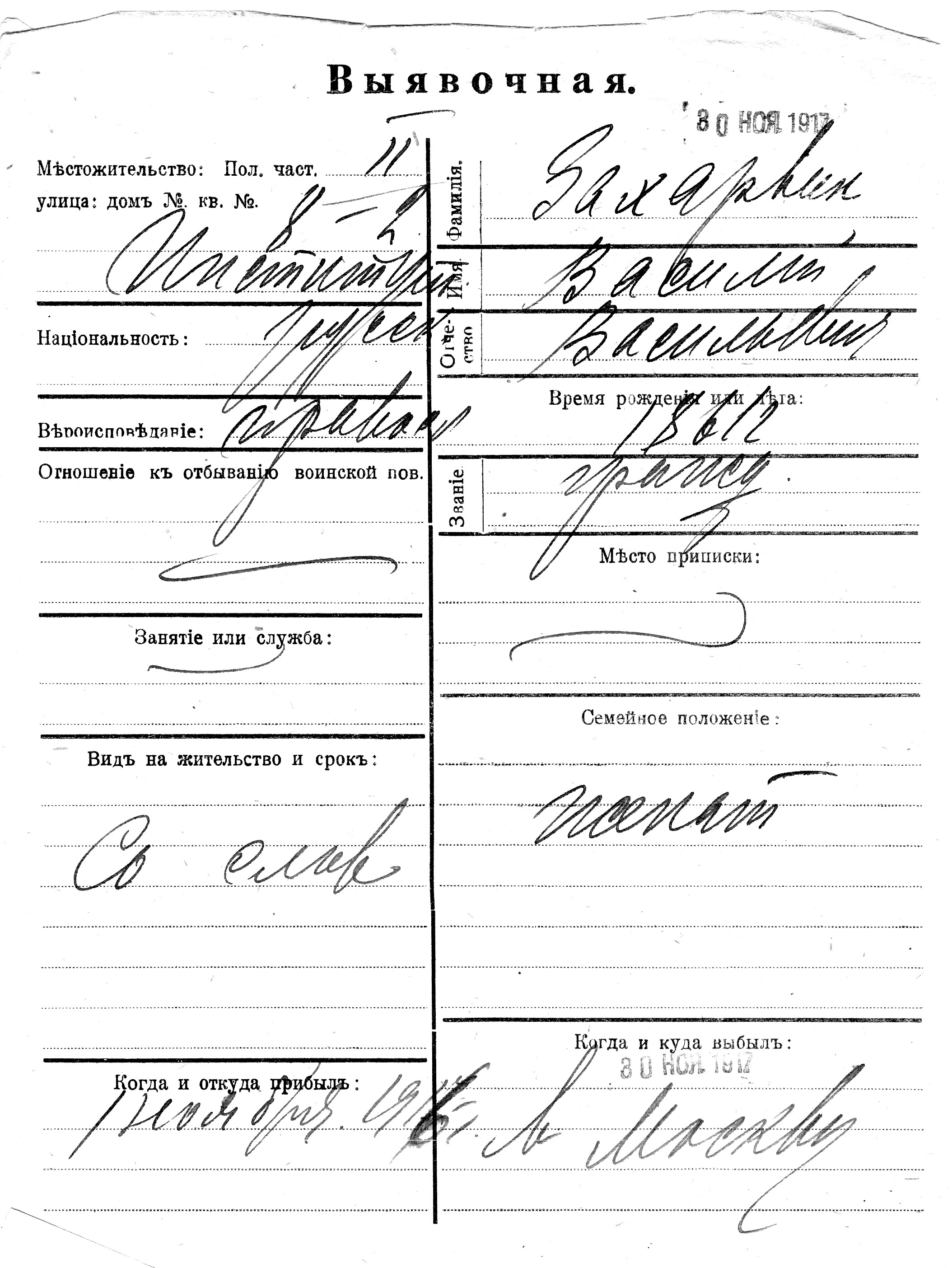 Zaharvin, Vassili, Vassili