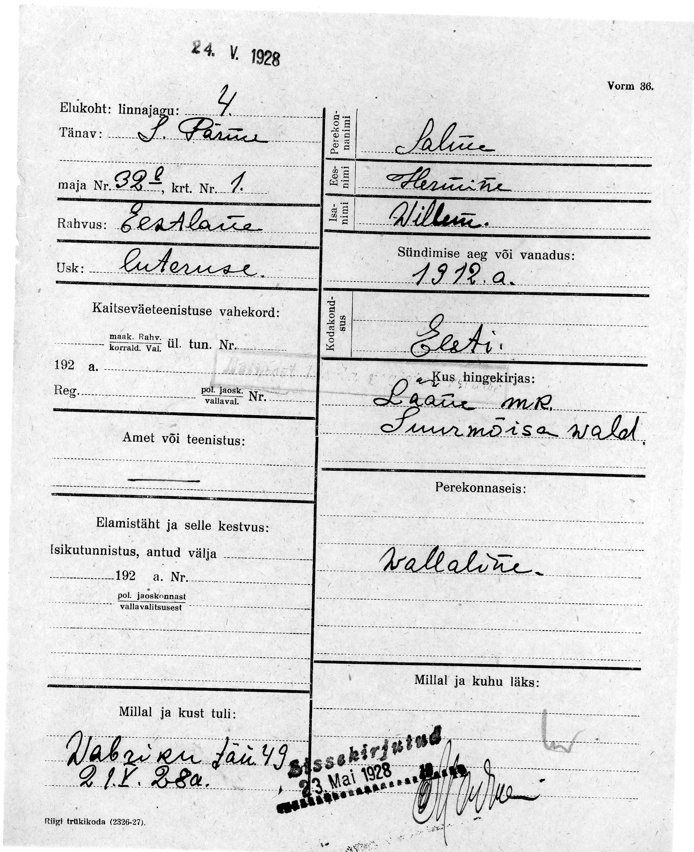 Salme, Hermine, Willem