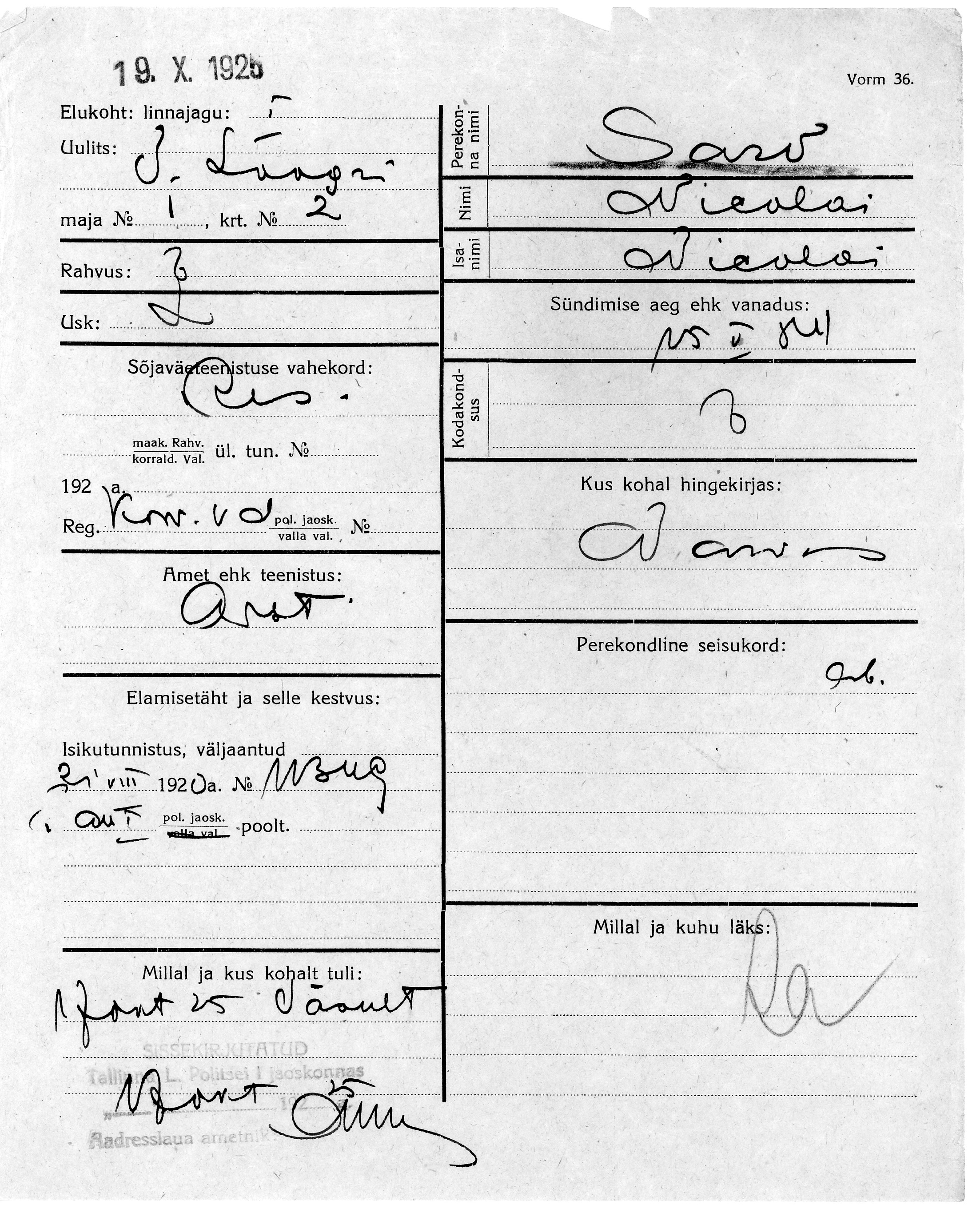 Sarv, Nikolai, Nikolai