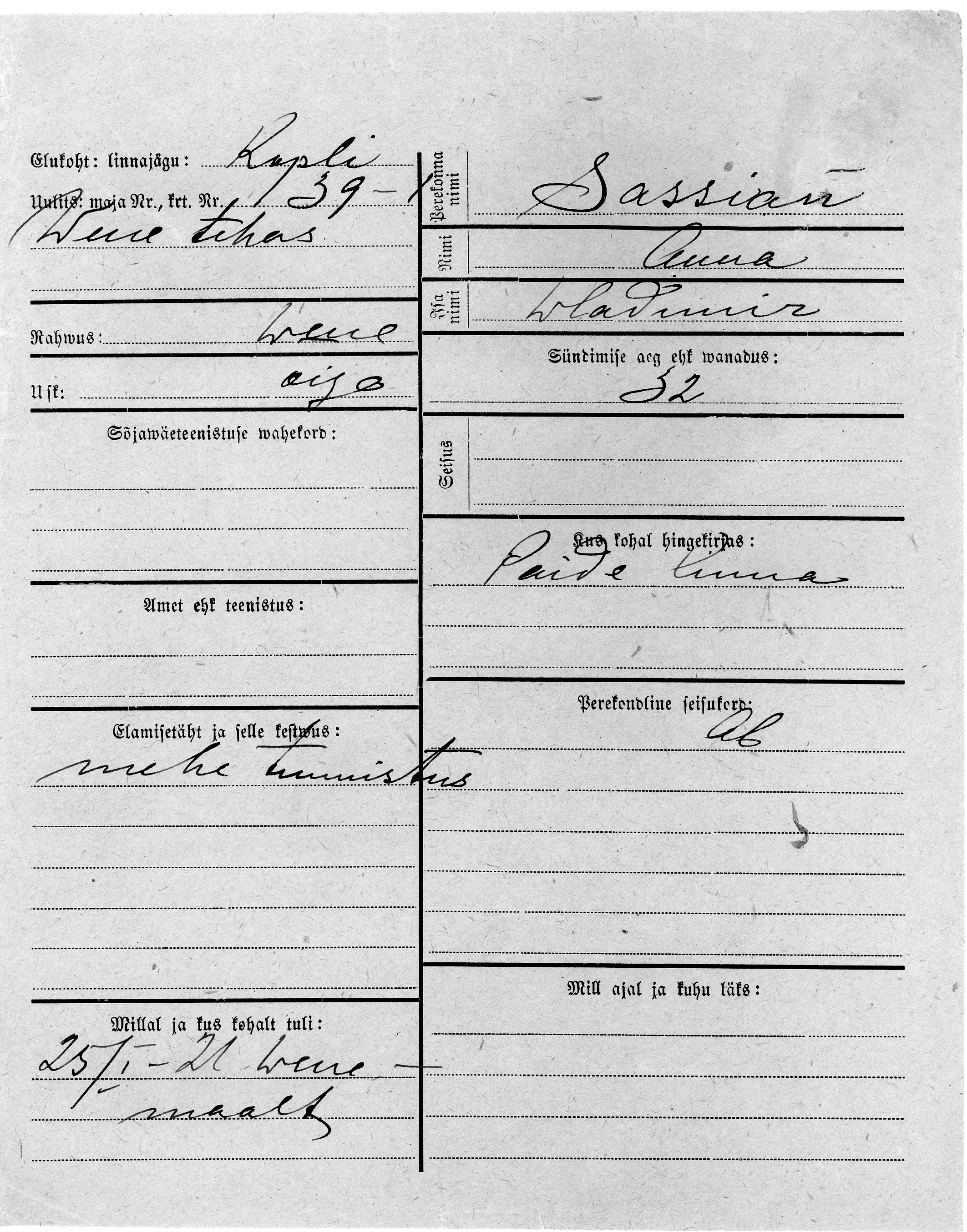 Sassian, Anna, Wladimir