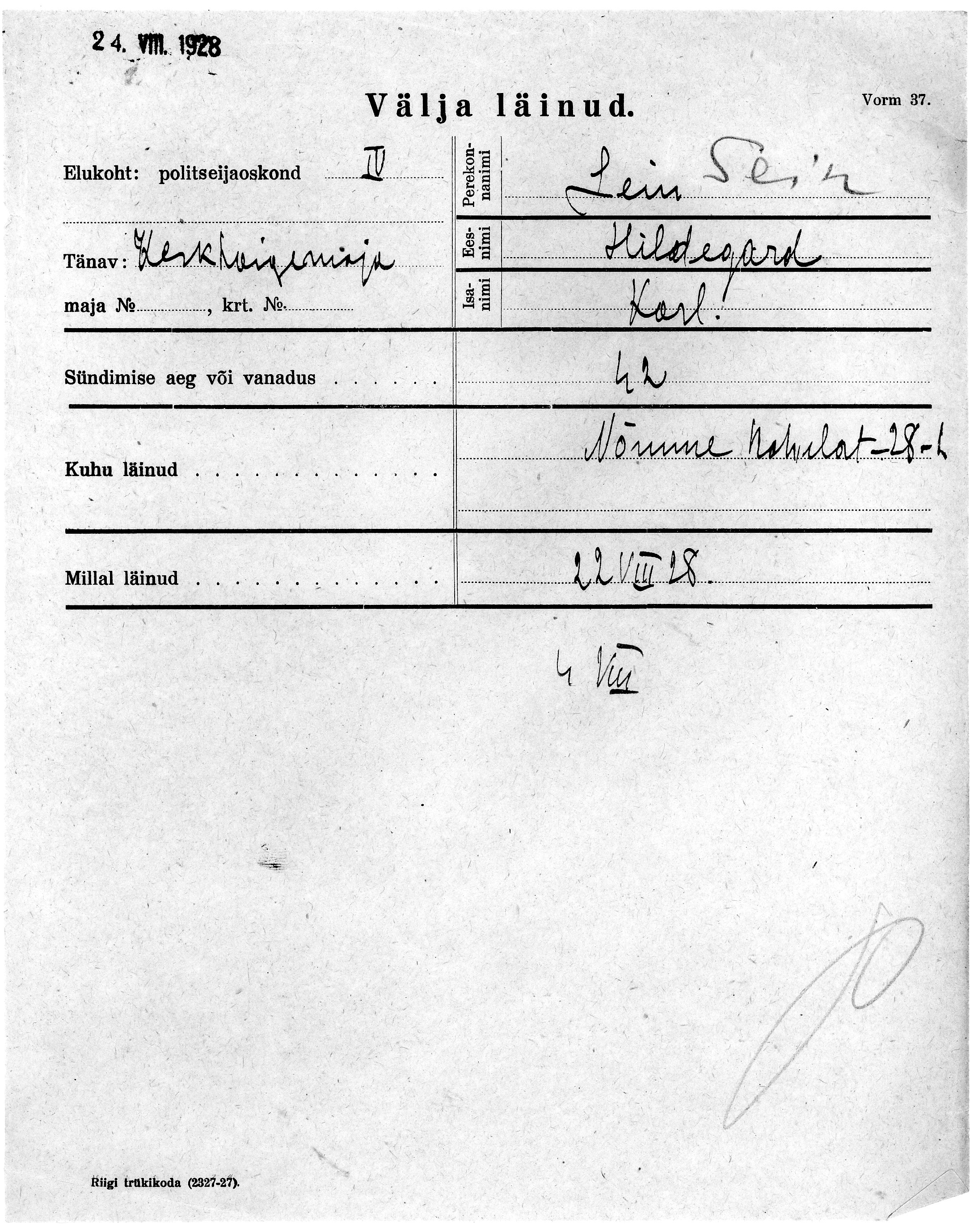 Sein, Hildegard, Karl