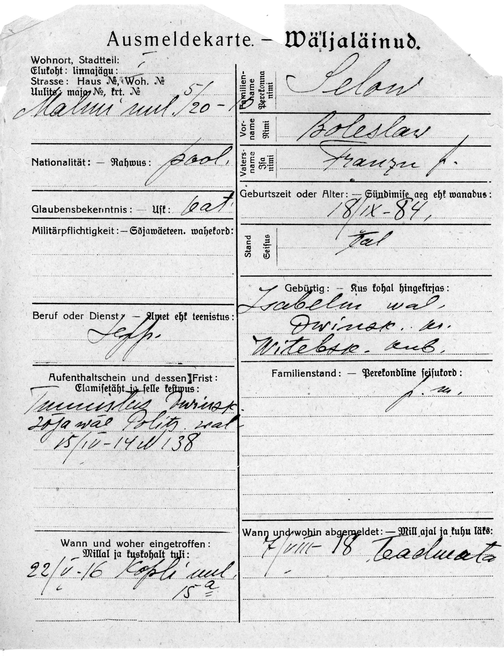 Selow, Boleslaw, Franz