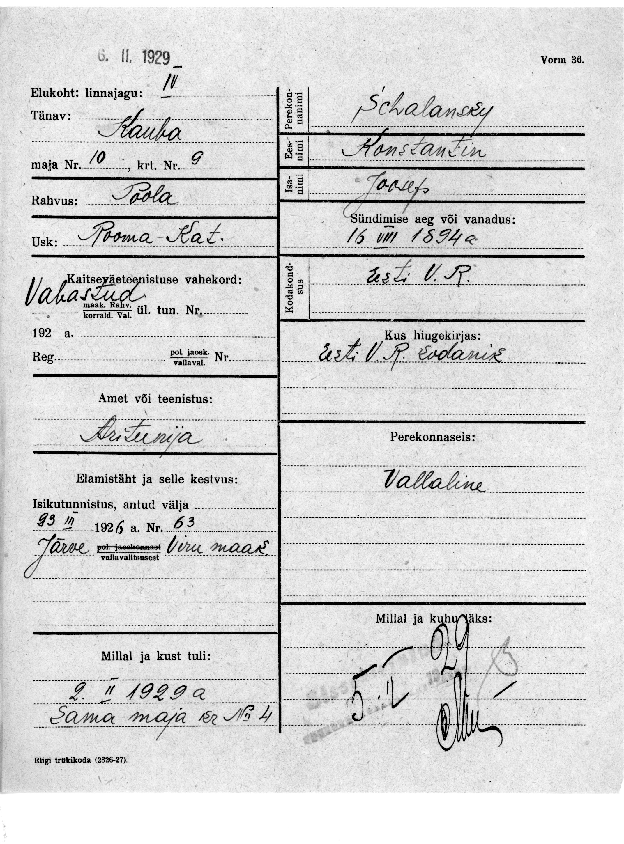 Schalansky, Konstantin, Joosep