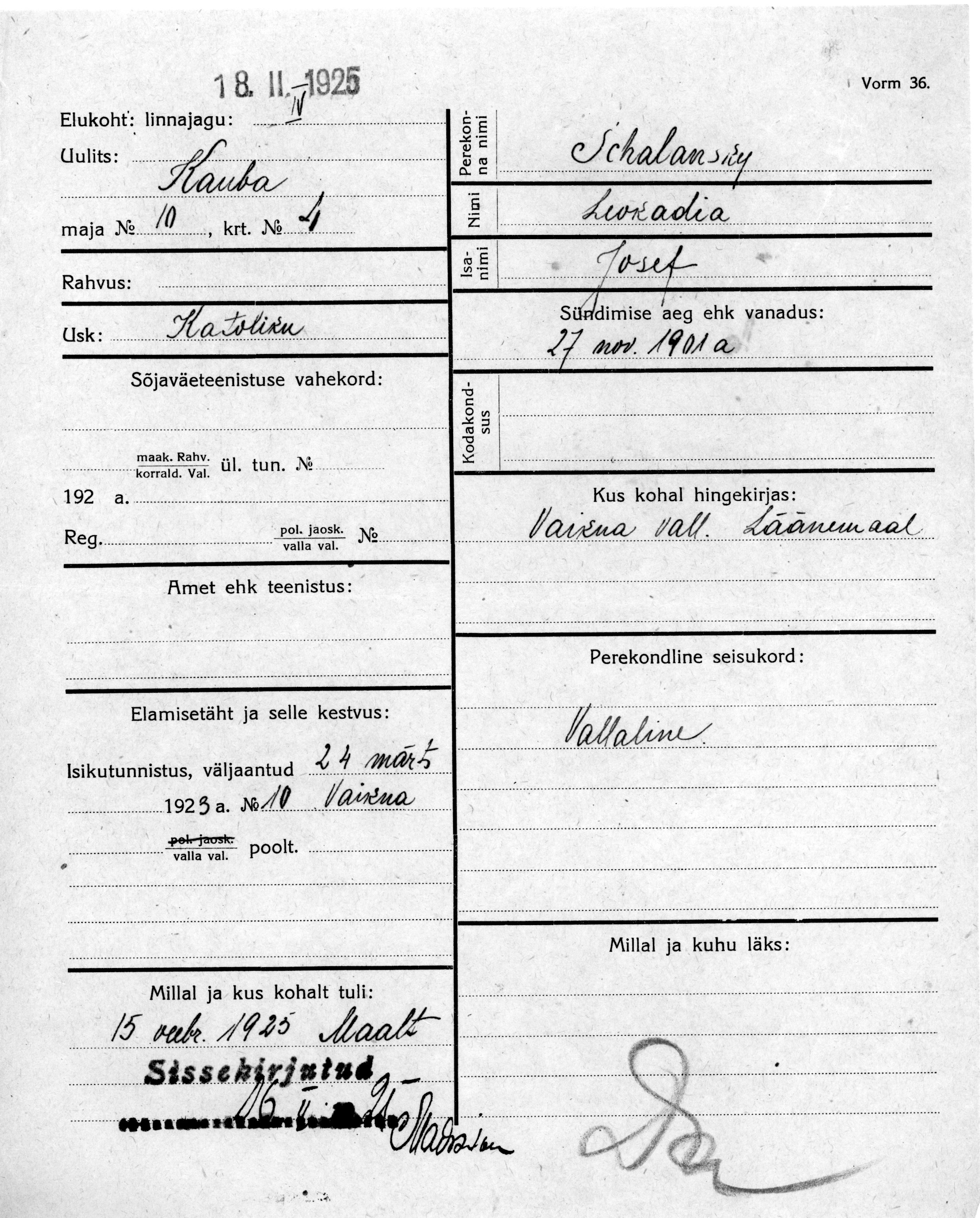 Schalansky, Leokadia, Josef