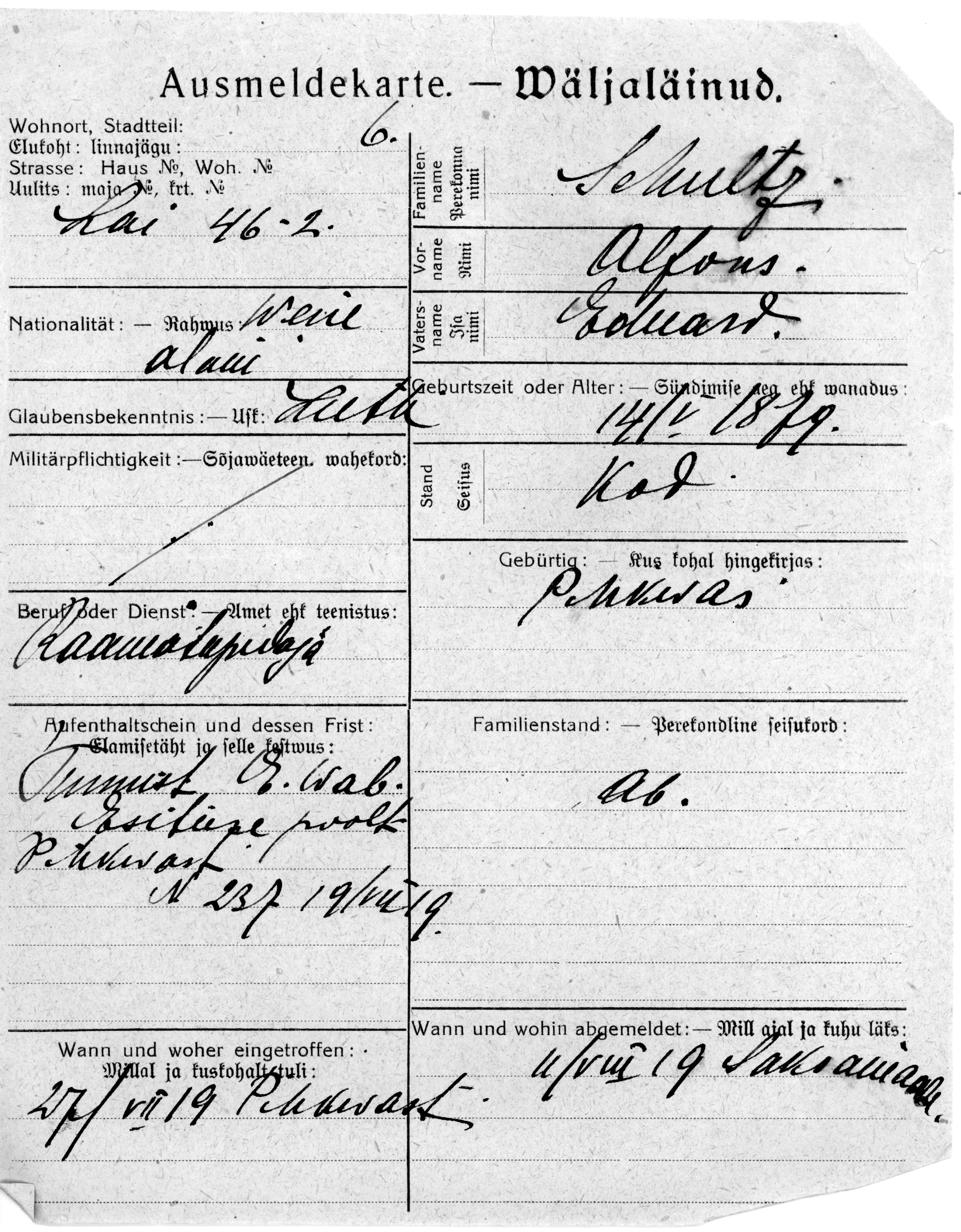 Schultz, Alfons, Eduard