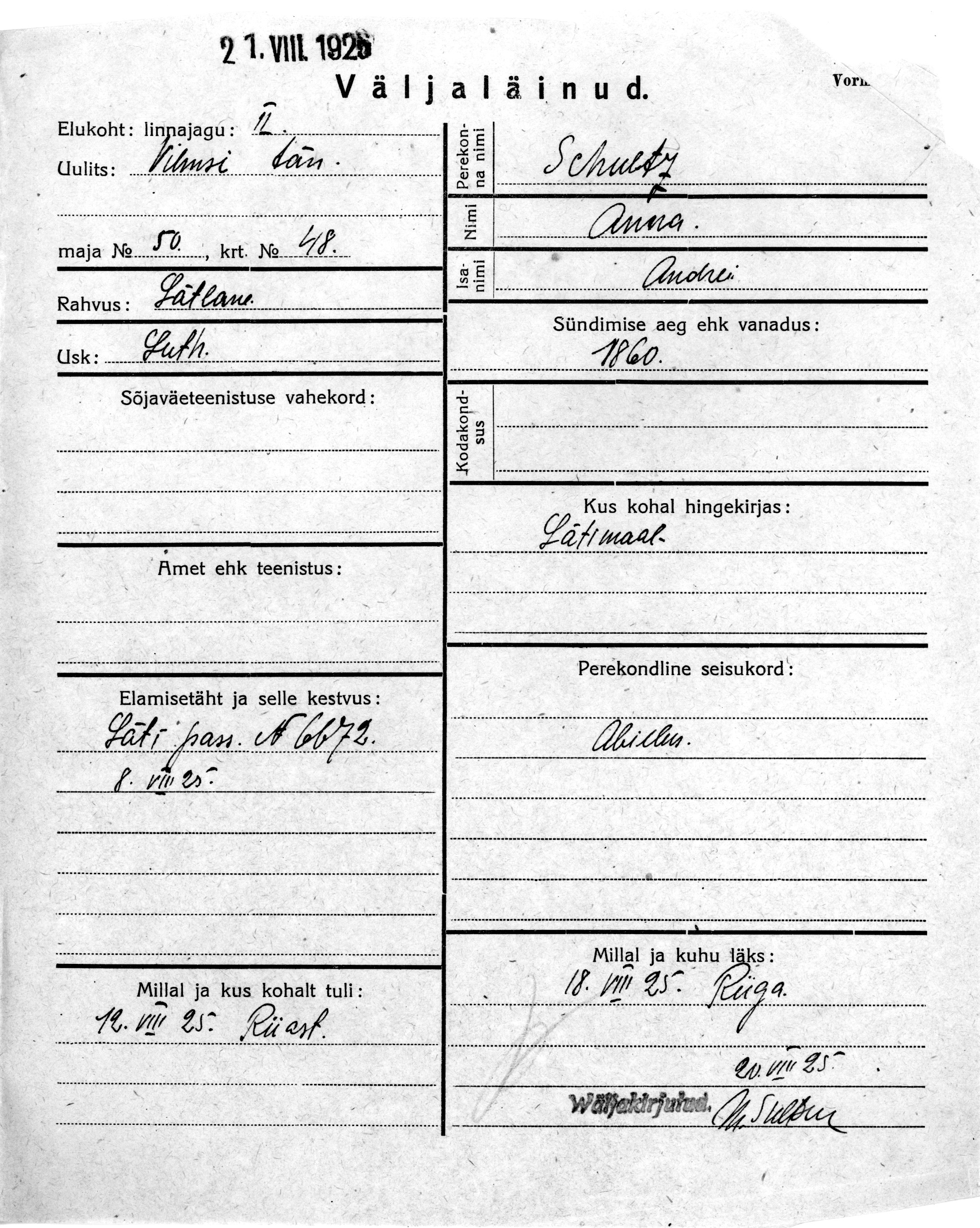 Schultz, Anna, Andrei