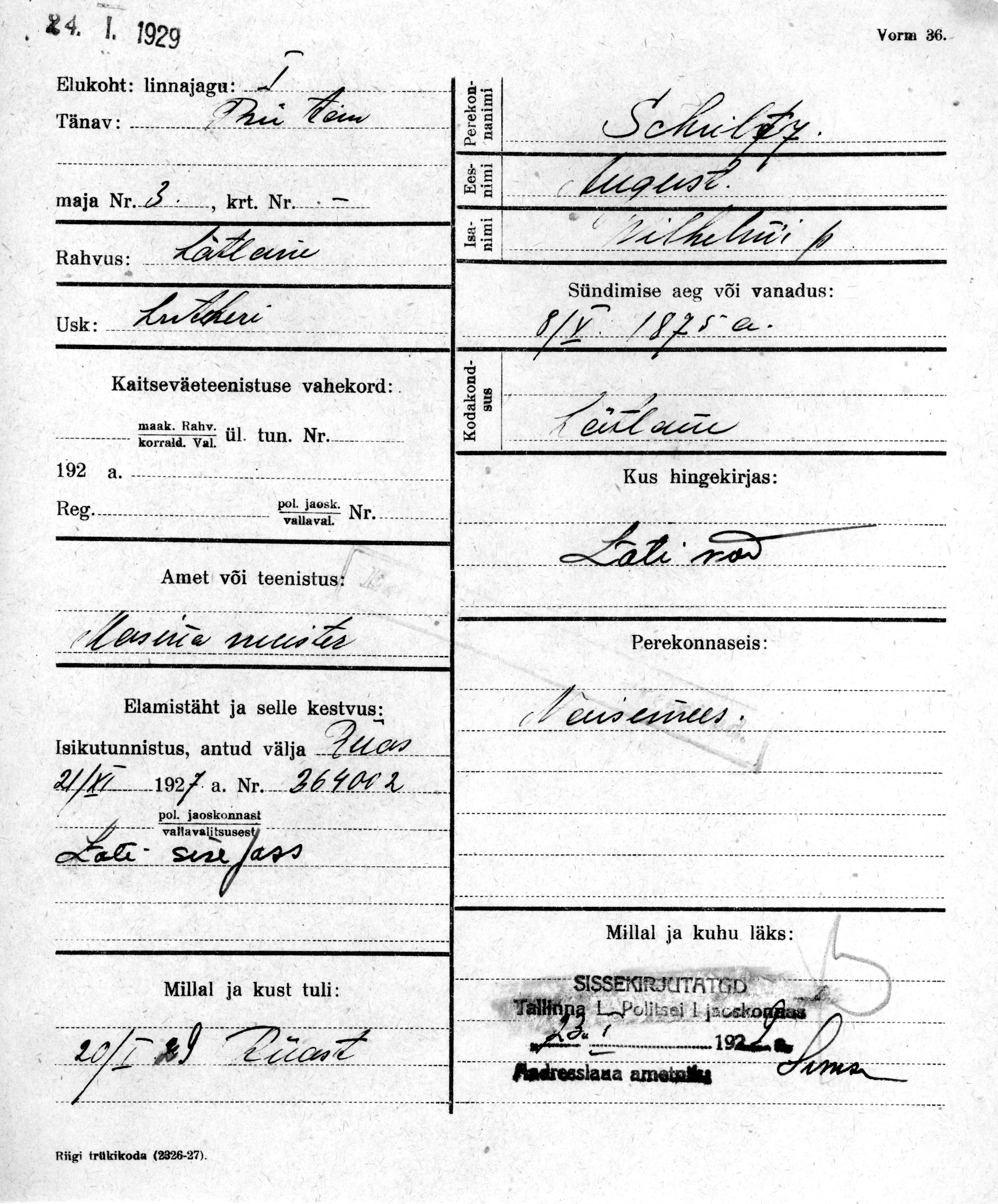 Schultz, August, Wilhelm