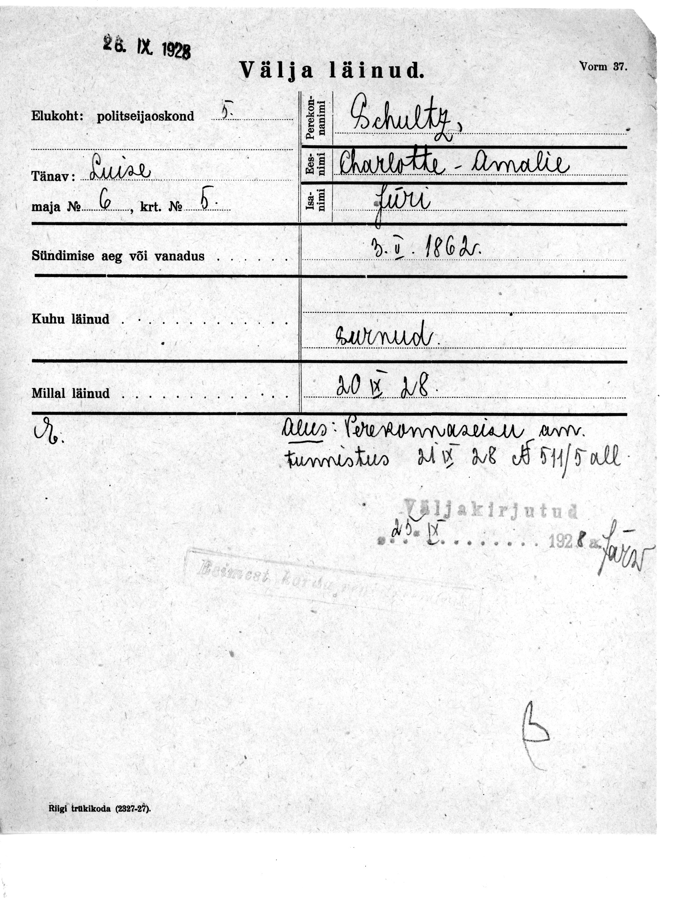 Schultz, Charlotte-Amalie, Jüri