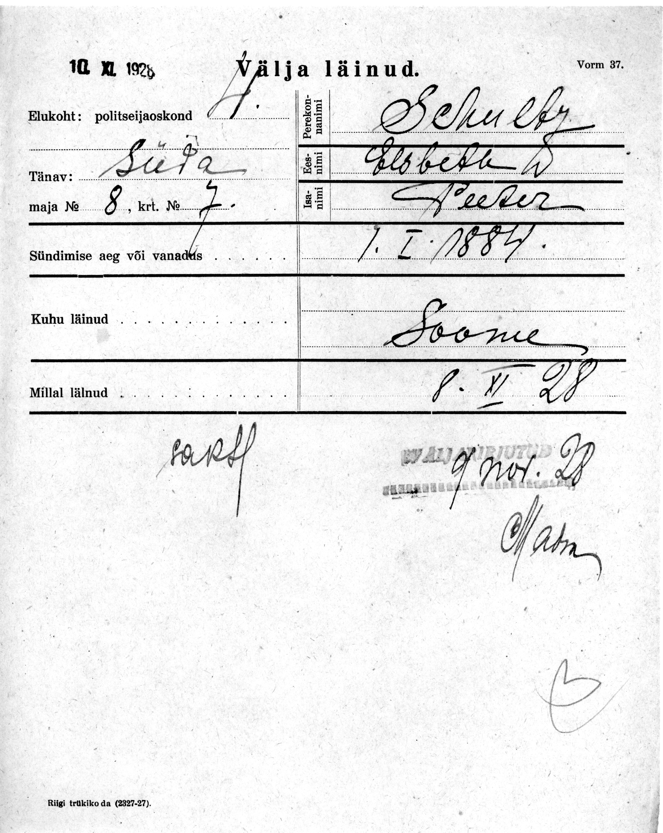 Schultz, Elsbeth, Peeter