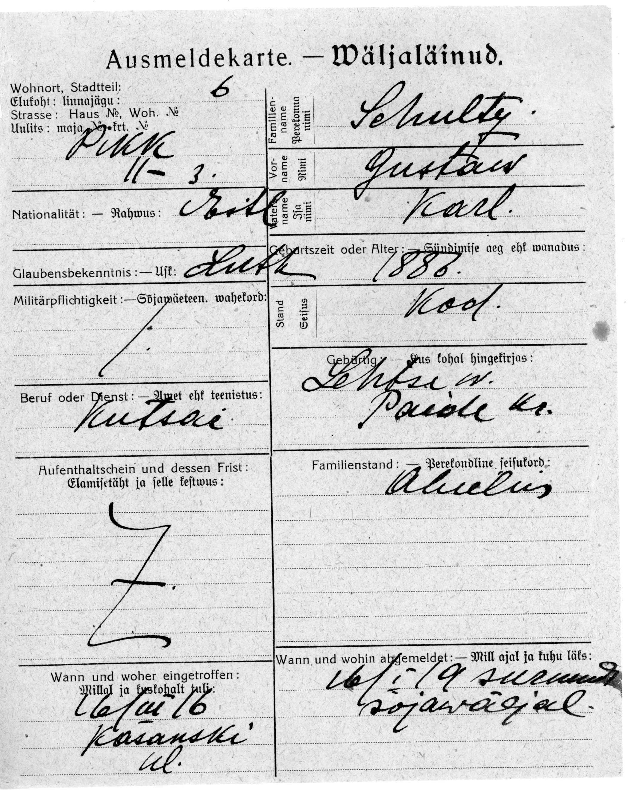 Schultz, Gustav, Karl