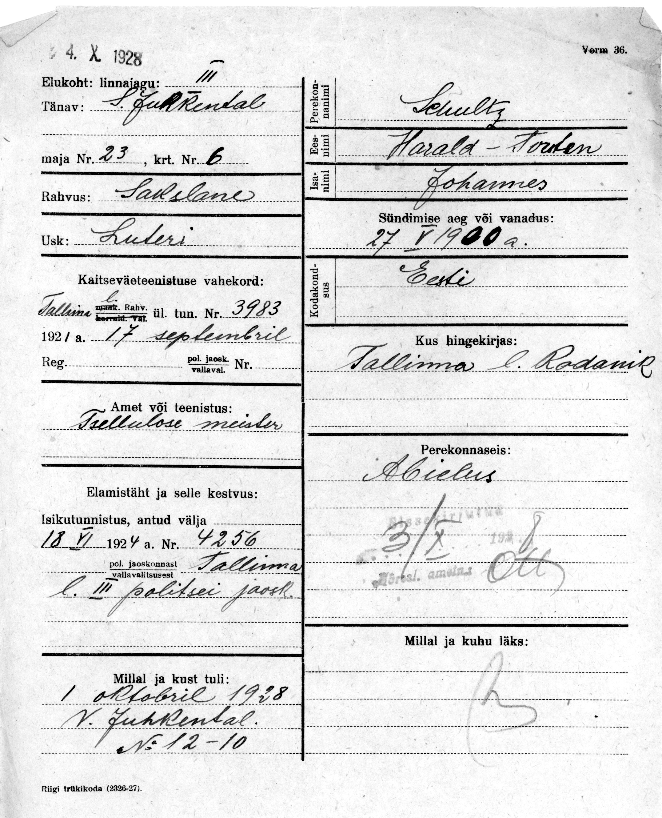 Schultz, Harald-Torsten, Johannes