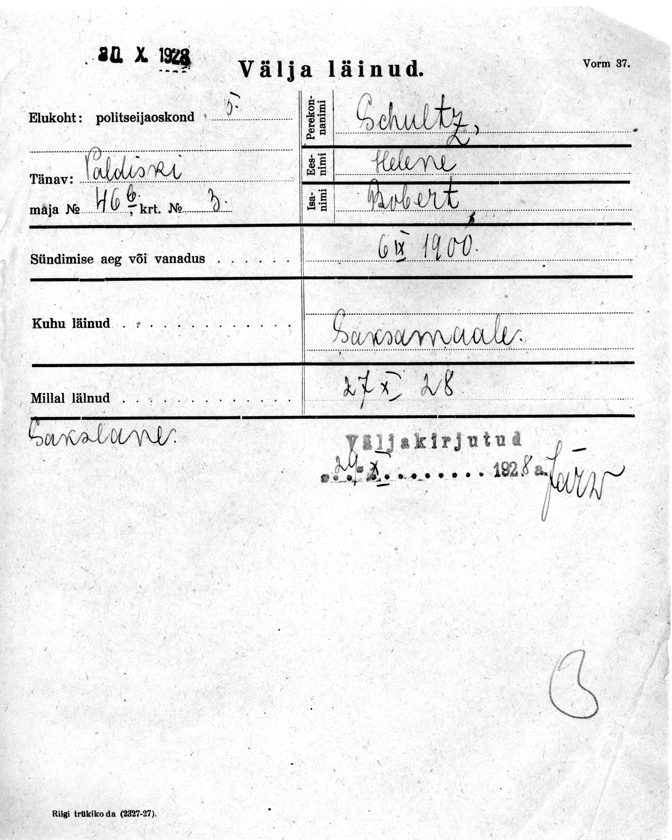 Schultz, Helene, Robert