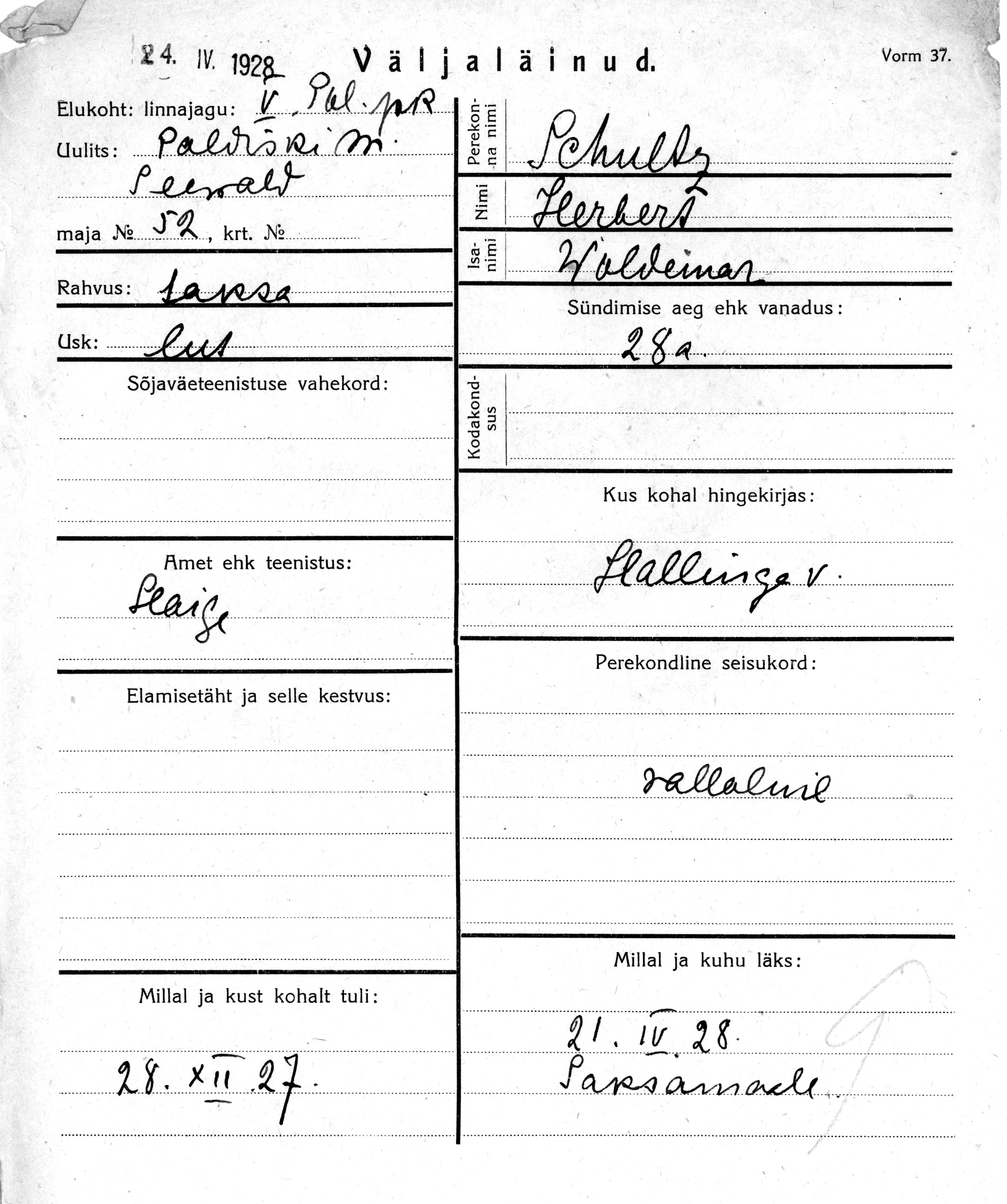 Schultz, Herbert, Woldemar