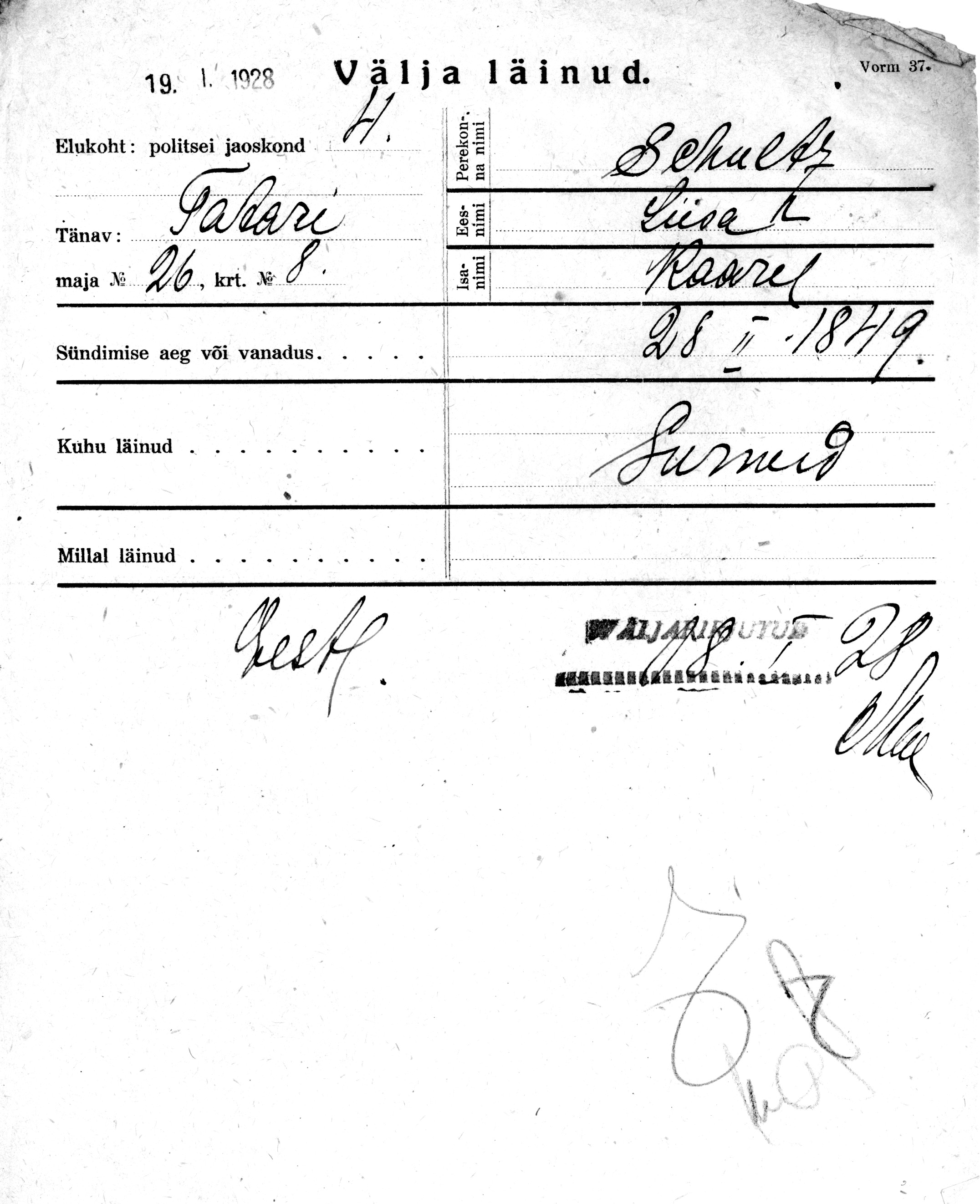 Schultz, Liisa, Kaarel