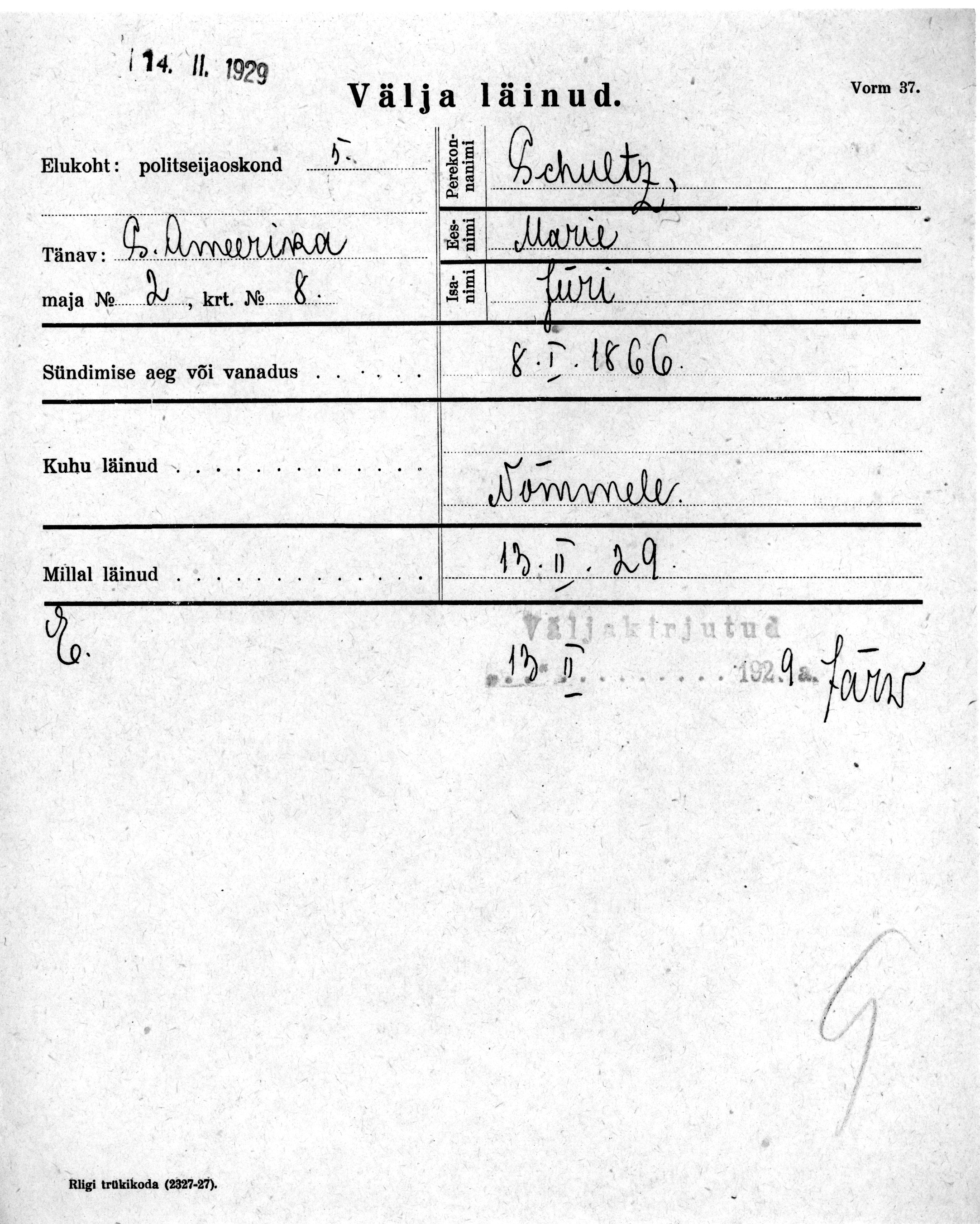 Schultz, Marie, Jüri