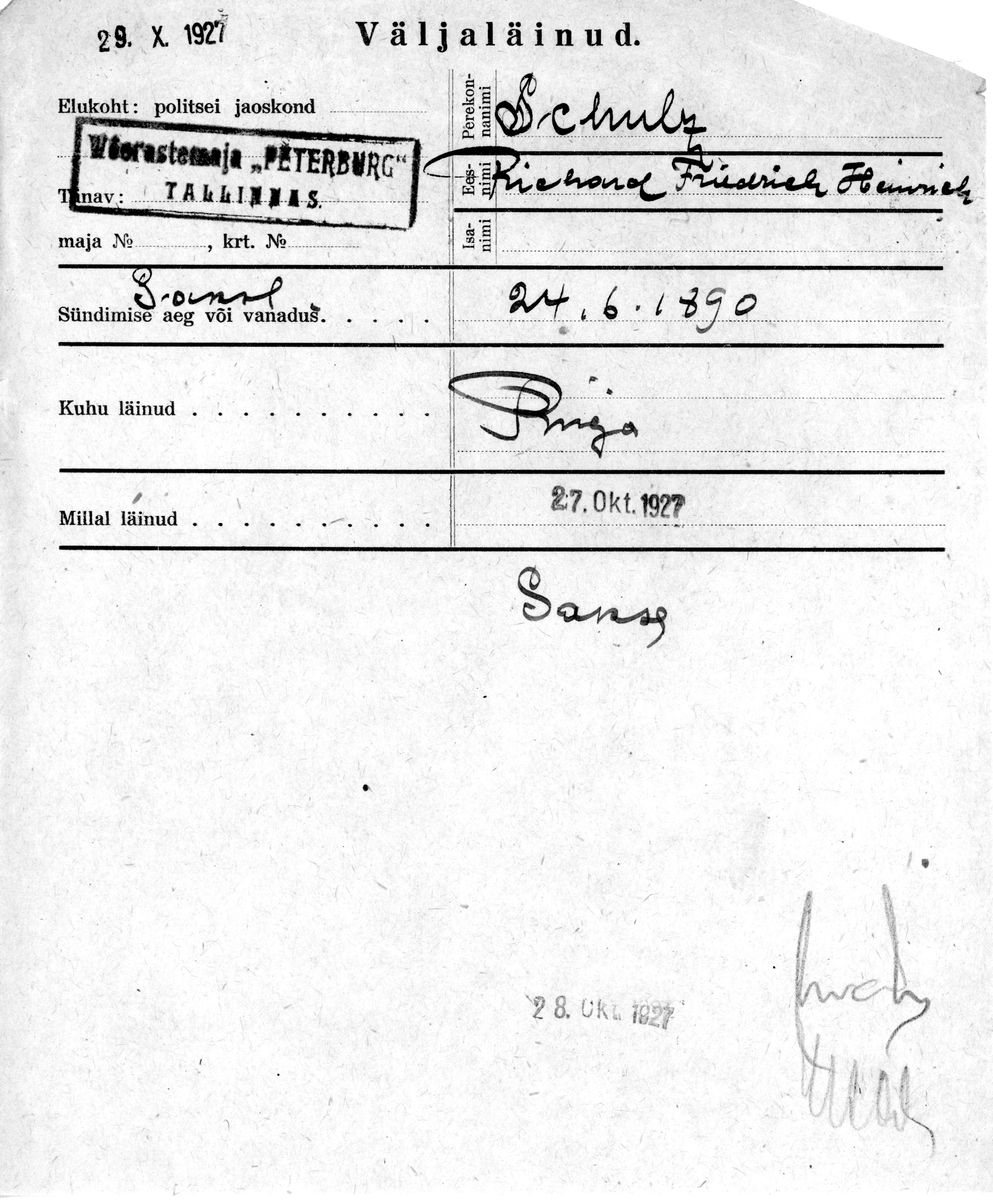 Schultz, Richard friedrich heinrich