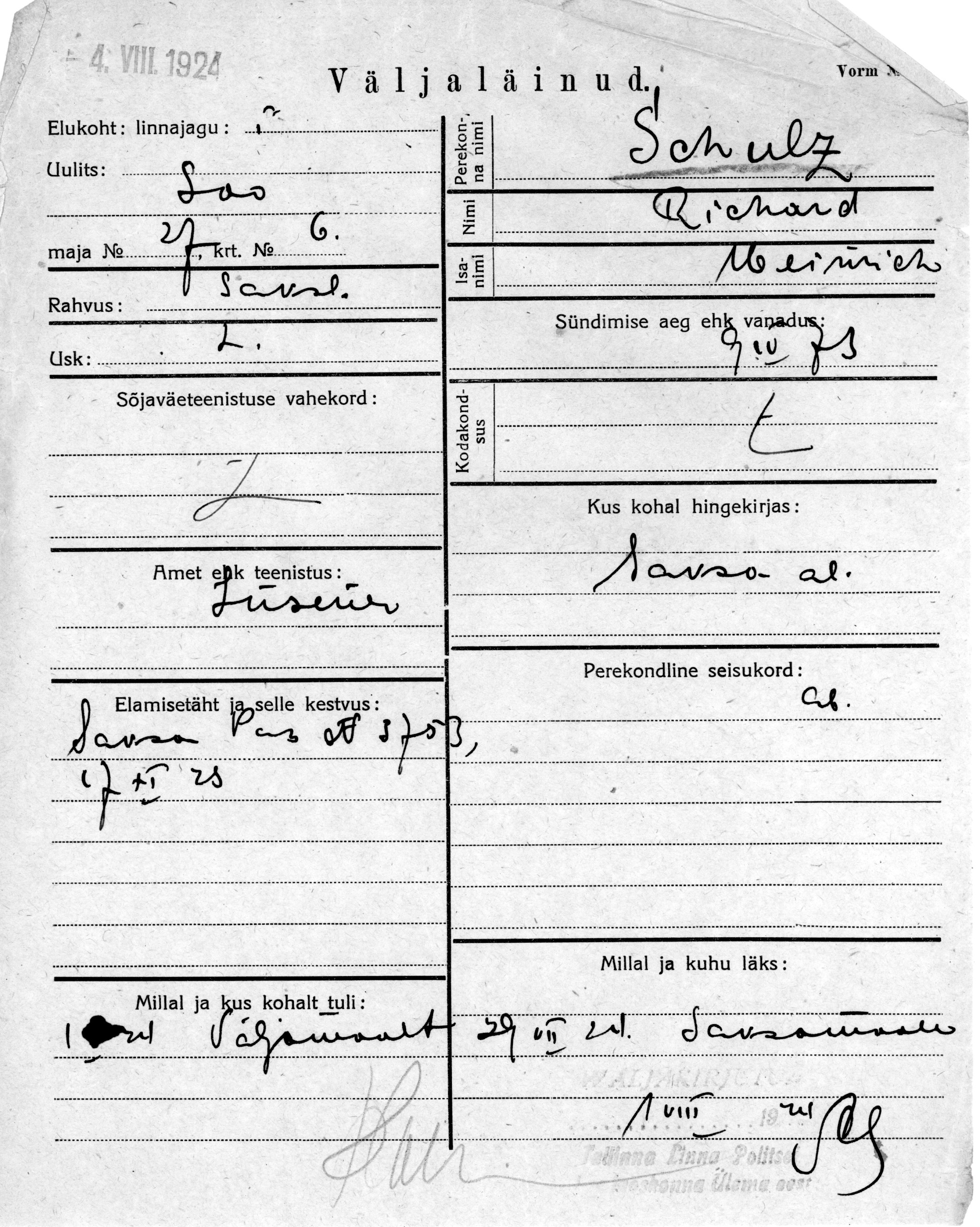 Schultz, Richard, Heinrich