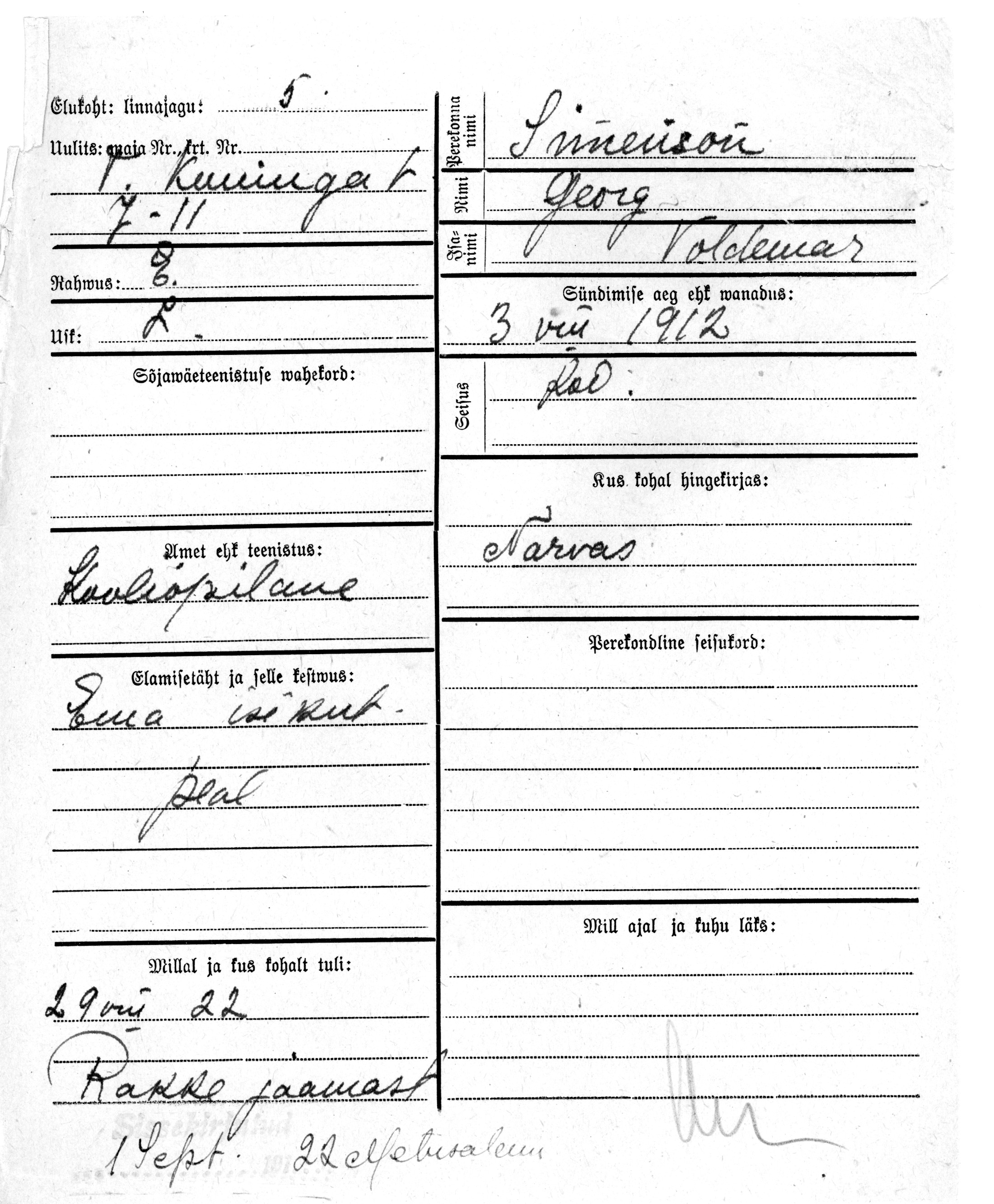 Simenson, Georg, Voldemar