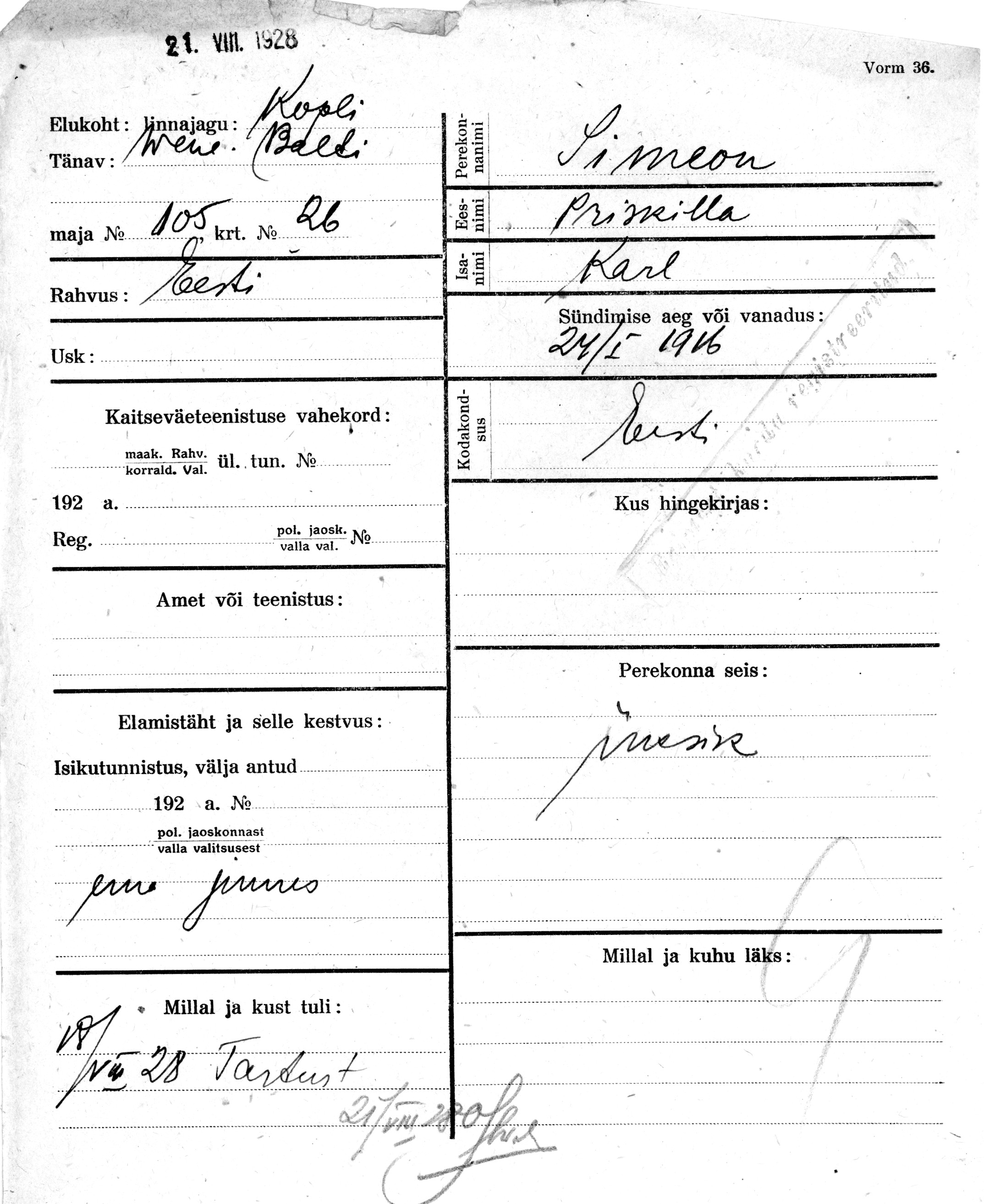 Simeon, Priskilla, Karl