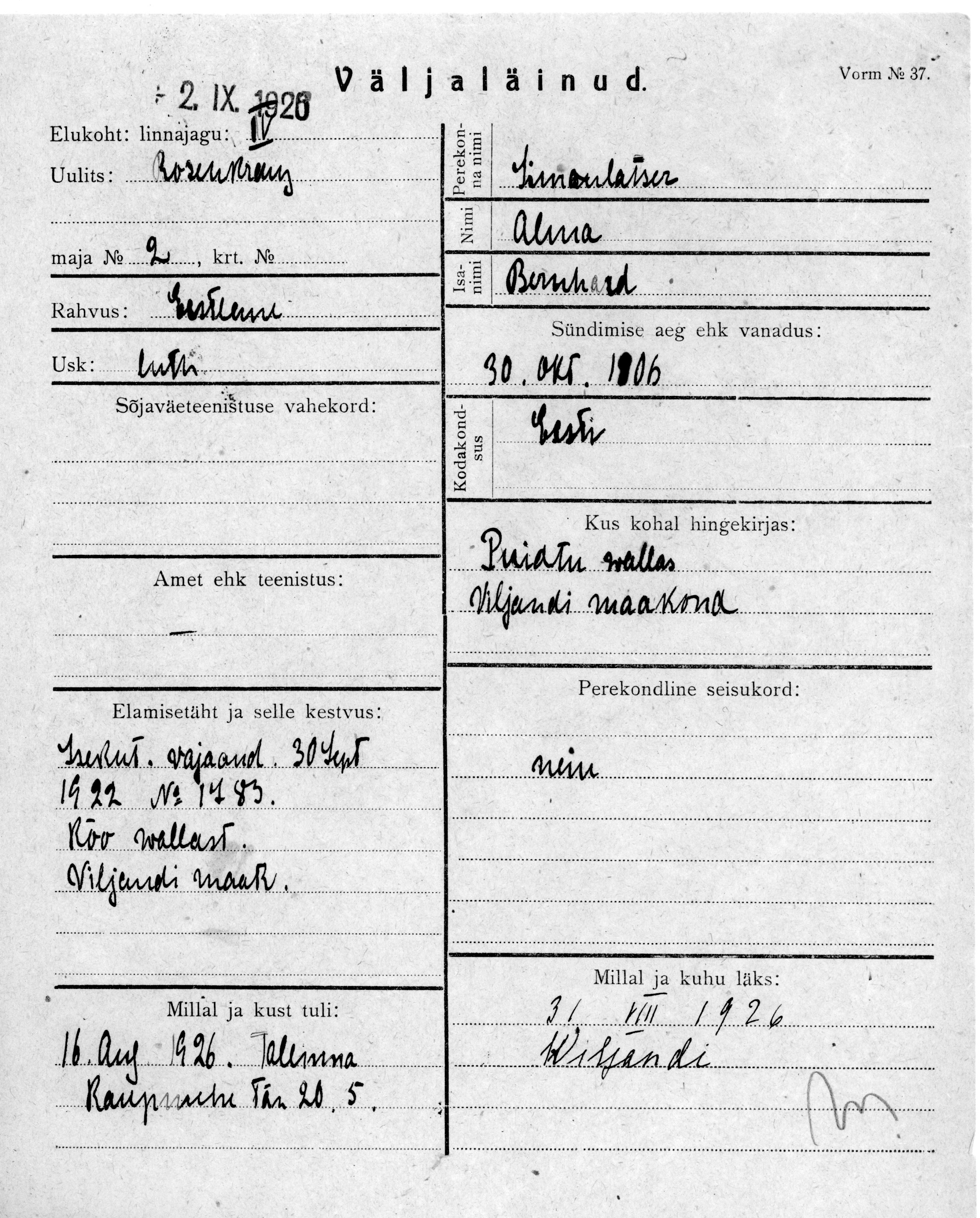 Simonlatser, Alma, Bernhard