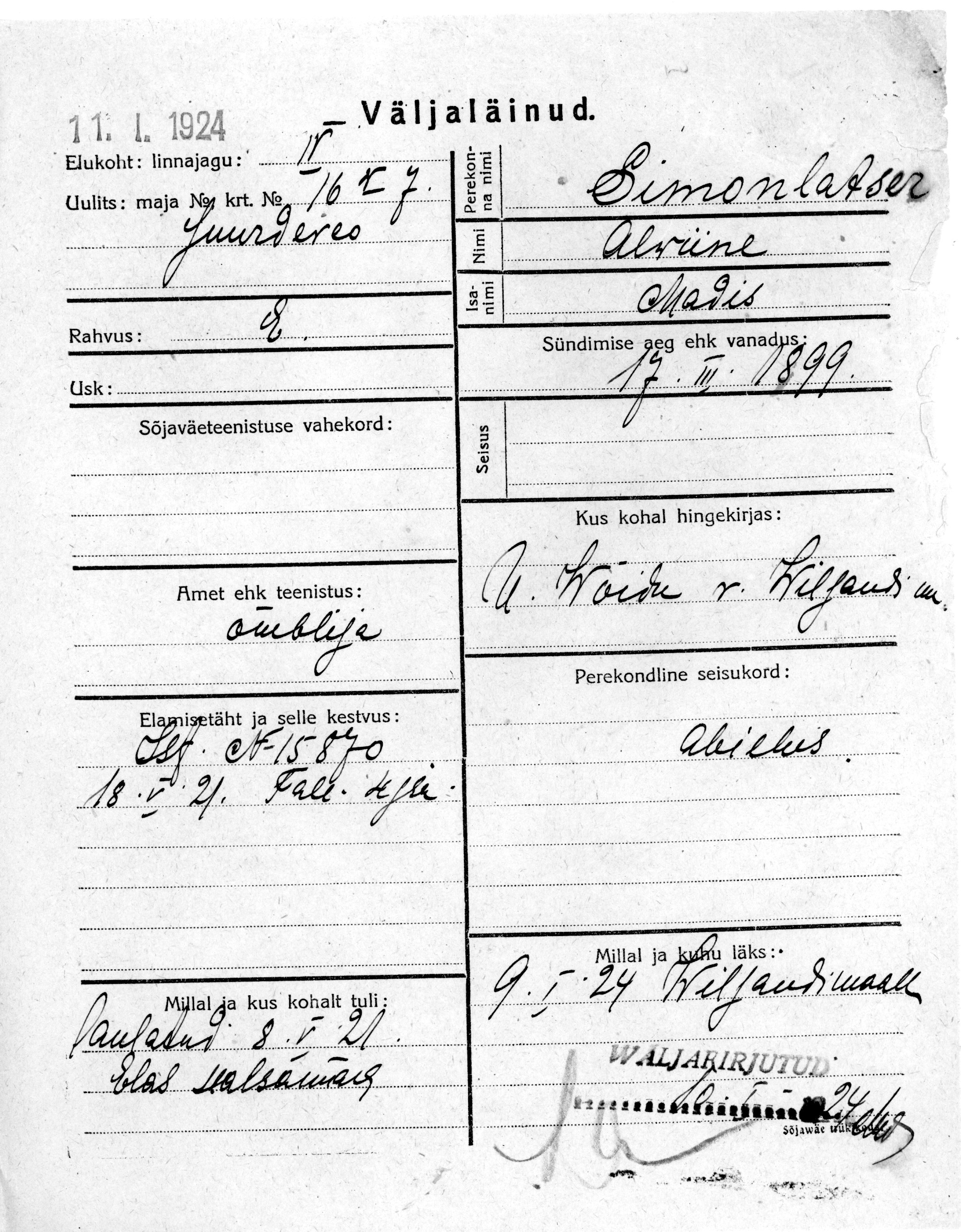 Simonlatser, Alwiine, Madis