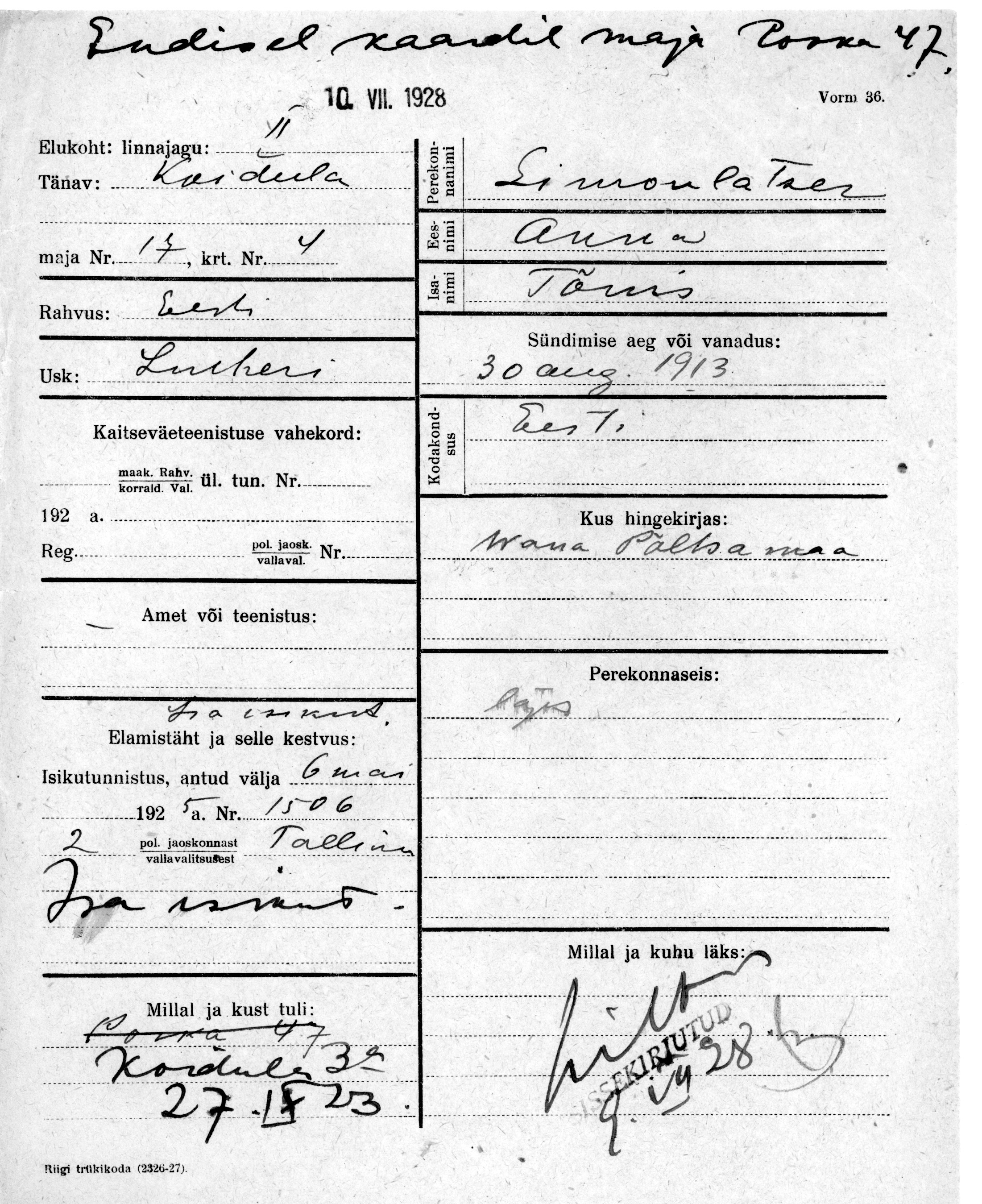 Simonlatser, Anna, Tõnis