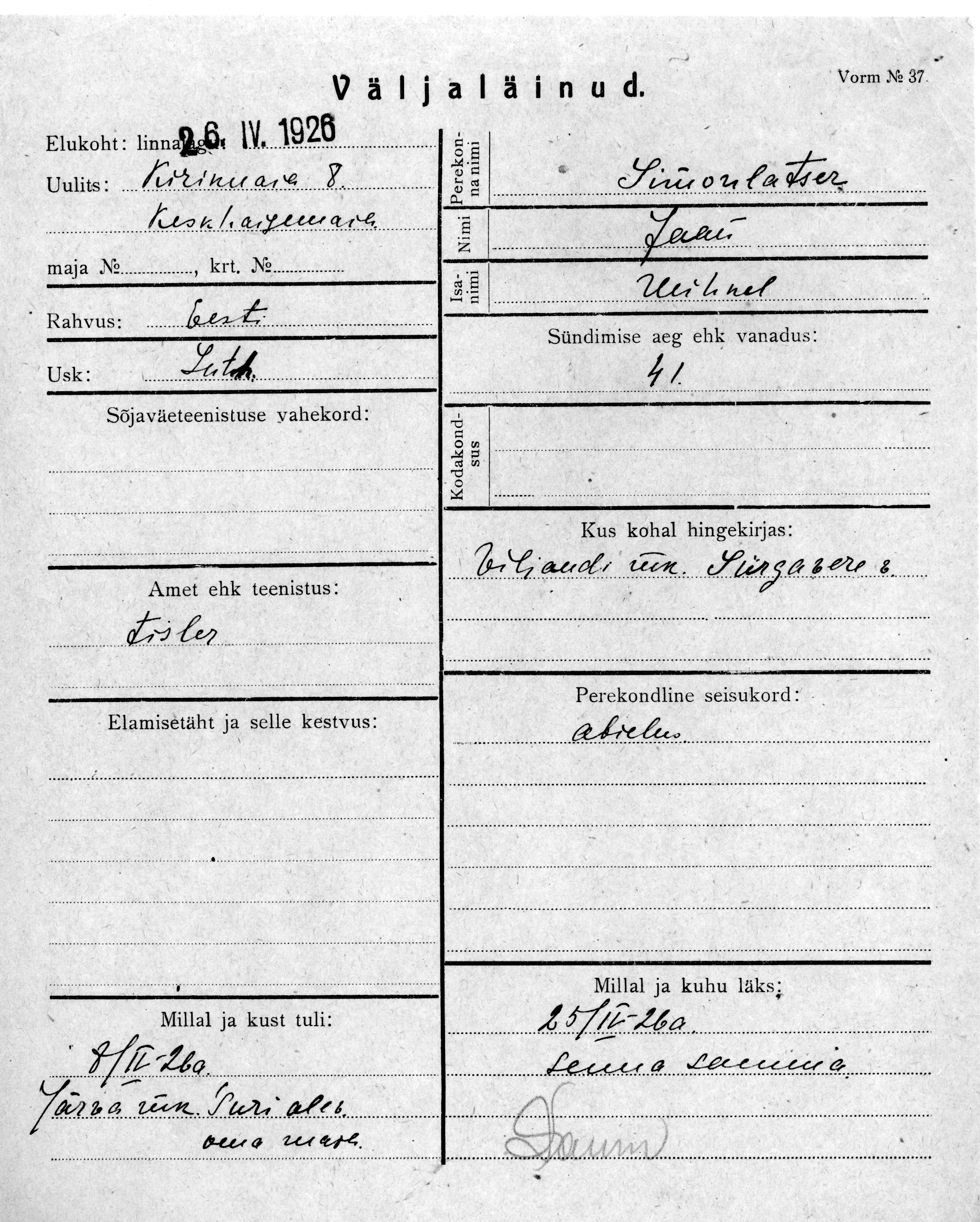 Simonlatser, Jaan, Mihkel