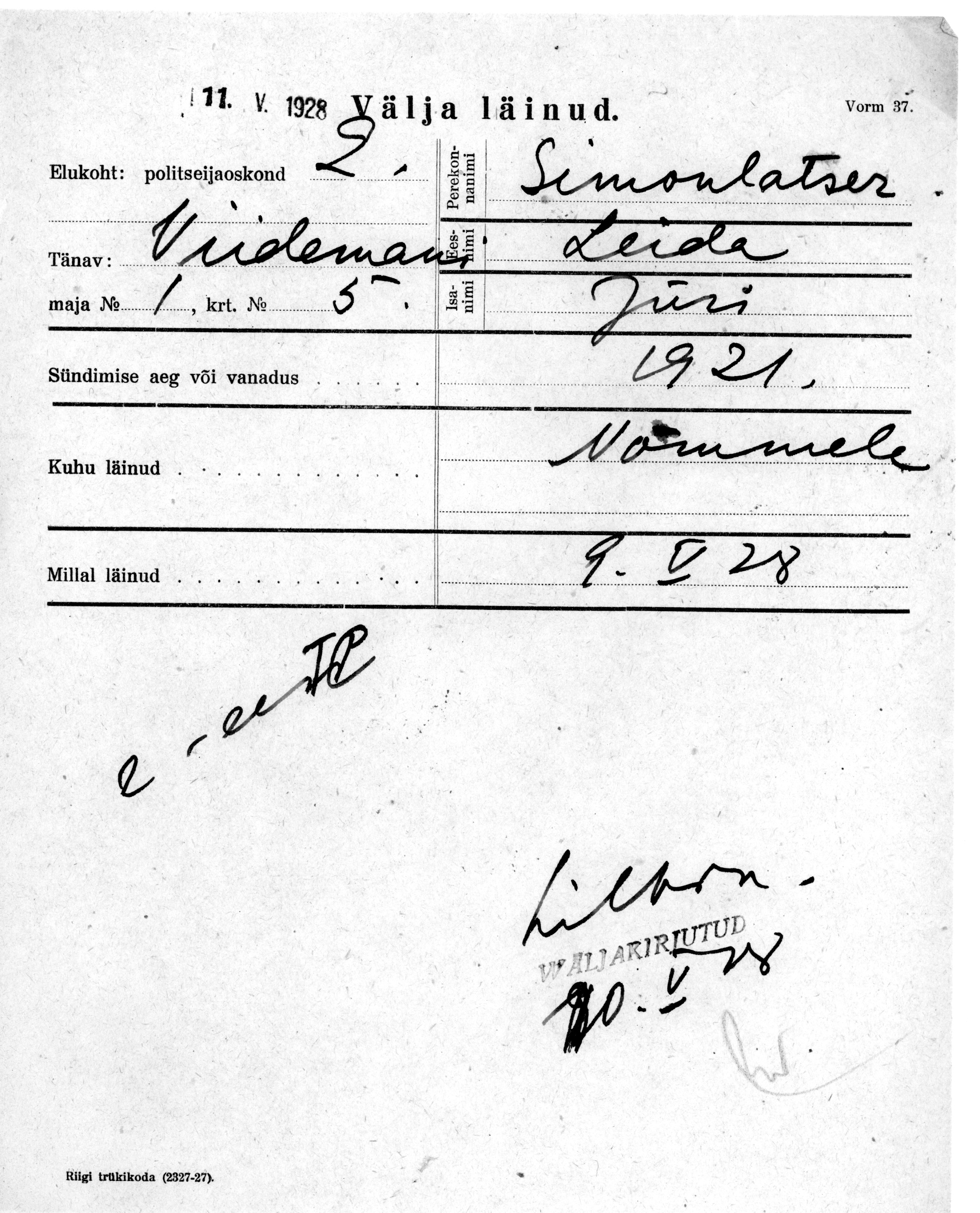 Simonlatser, Leida, Jüri