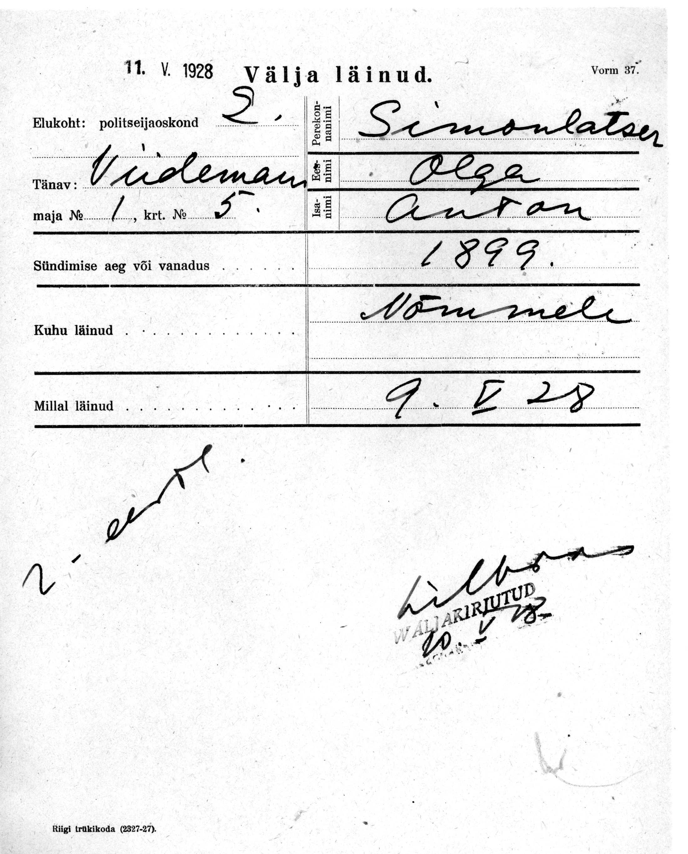 Simonlatser, Olga, Anton