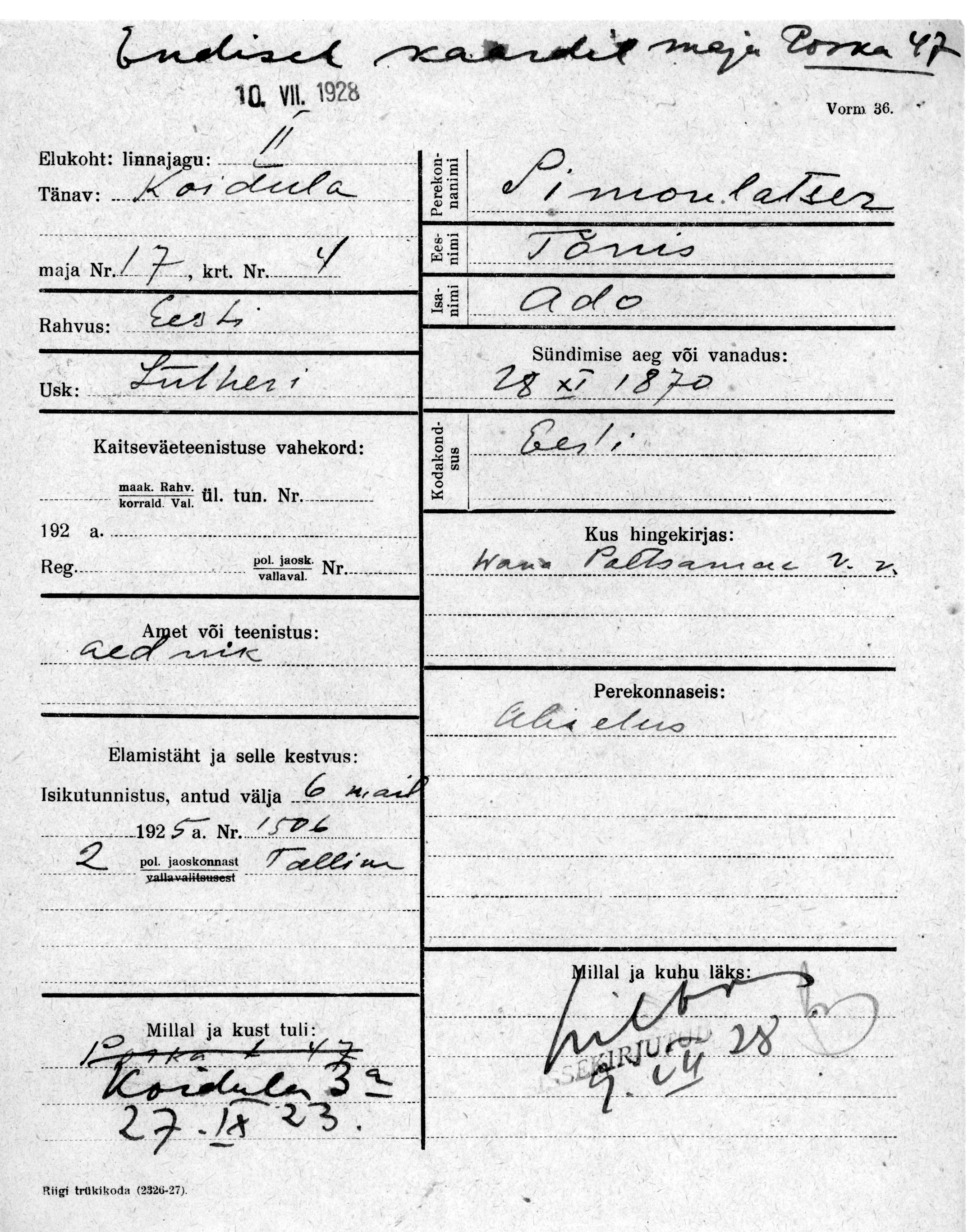 Simonlatser, Tõnis, Ado