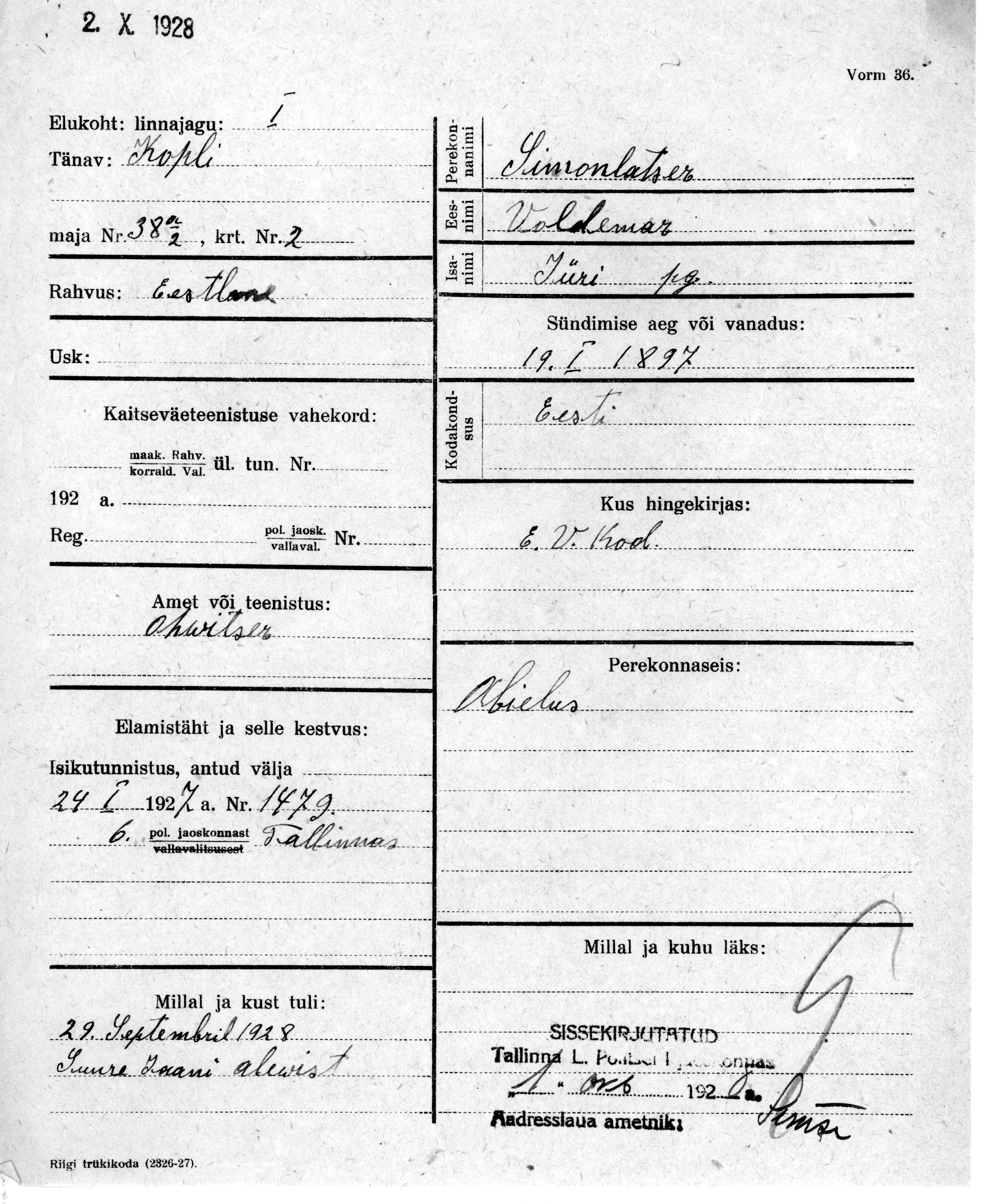 Simonlatser, Voldemar, Jüri