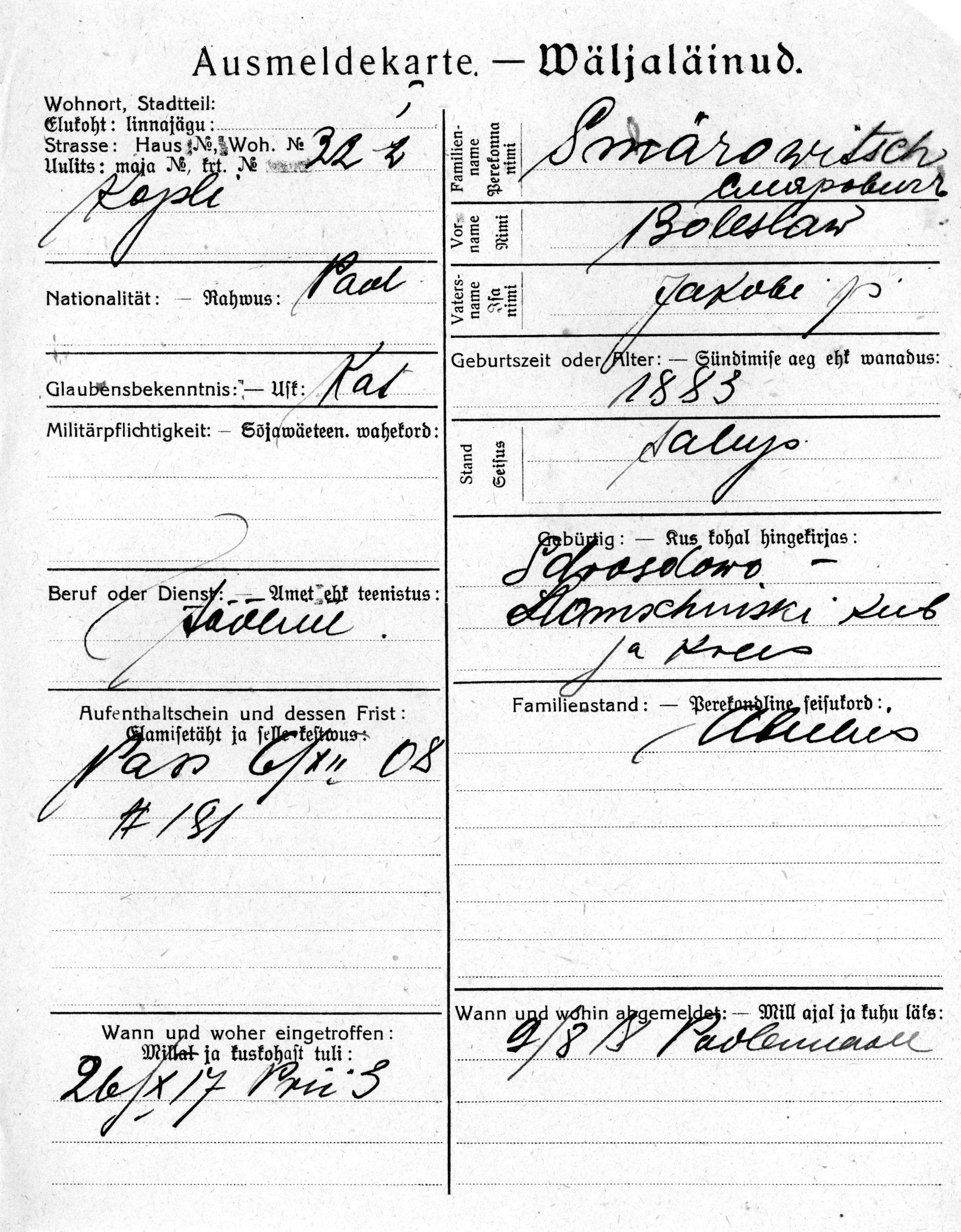 Smärowitsch, Boleslav, Jakob