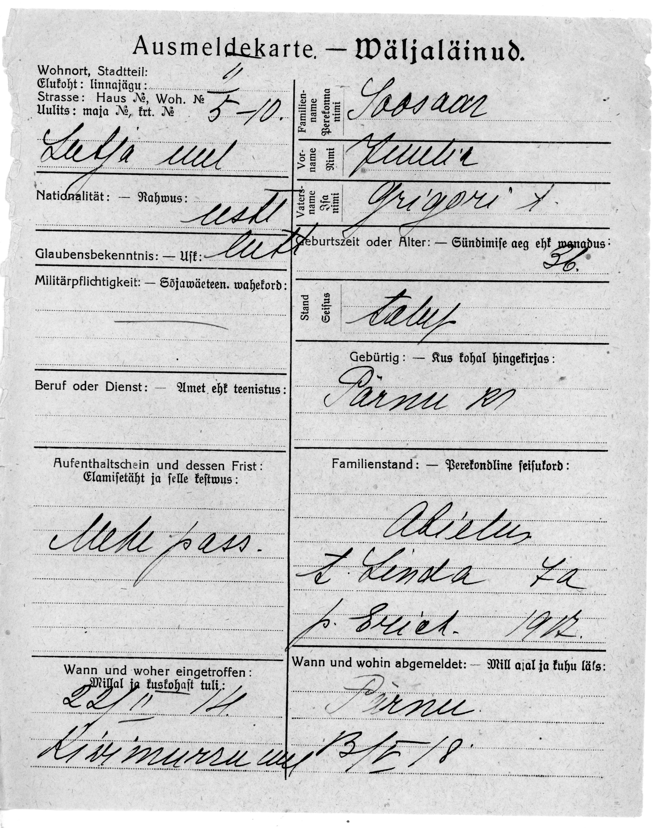 Soosaar, Juulia, Grigori