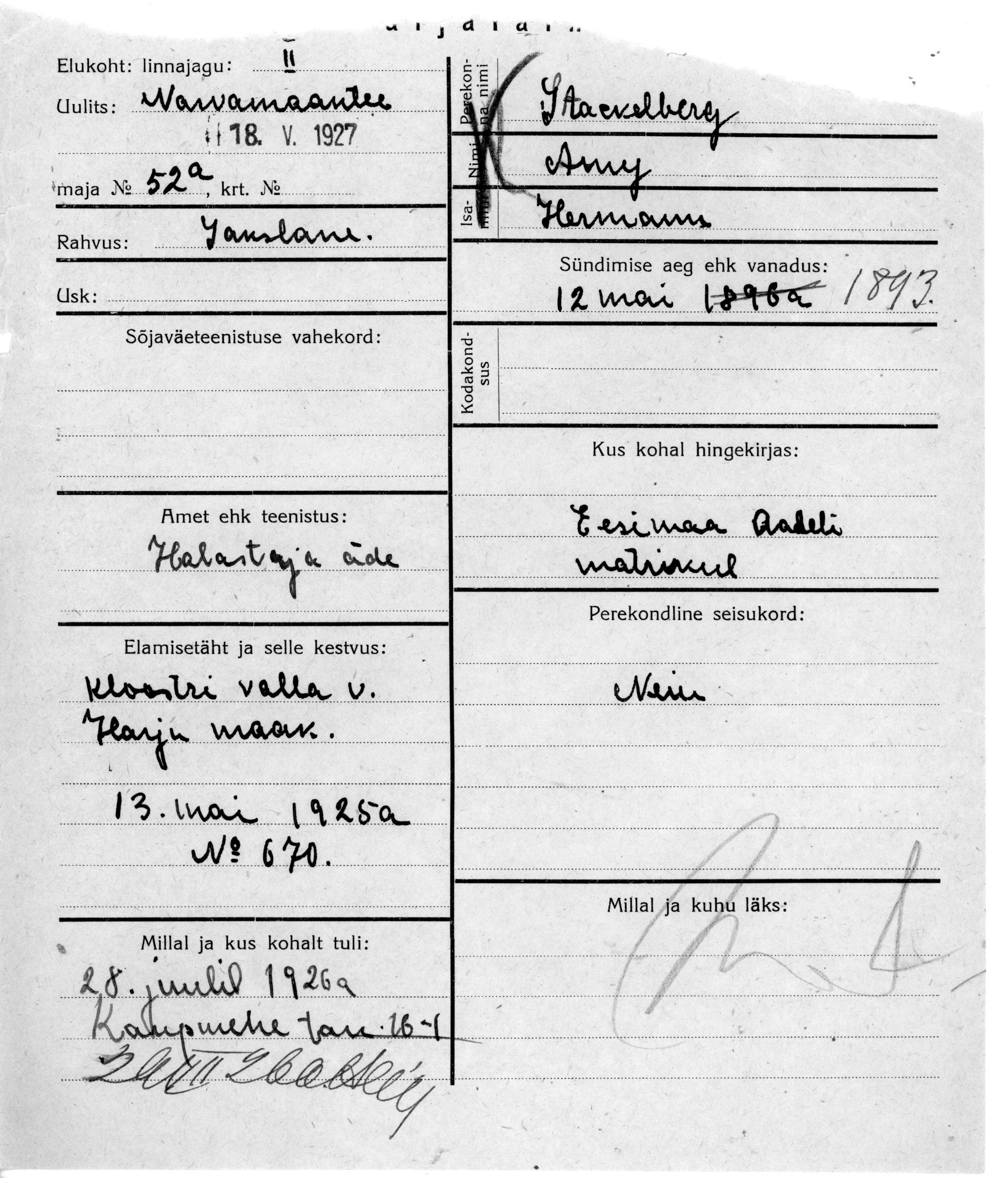 Stackelberg, Amy, Hermann