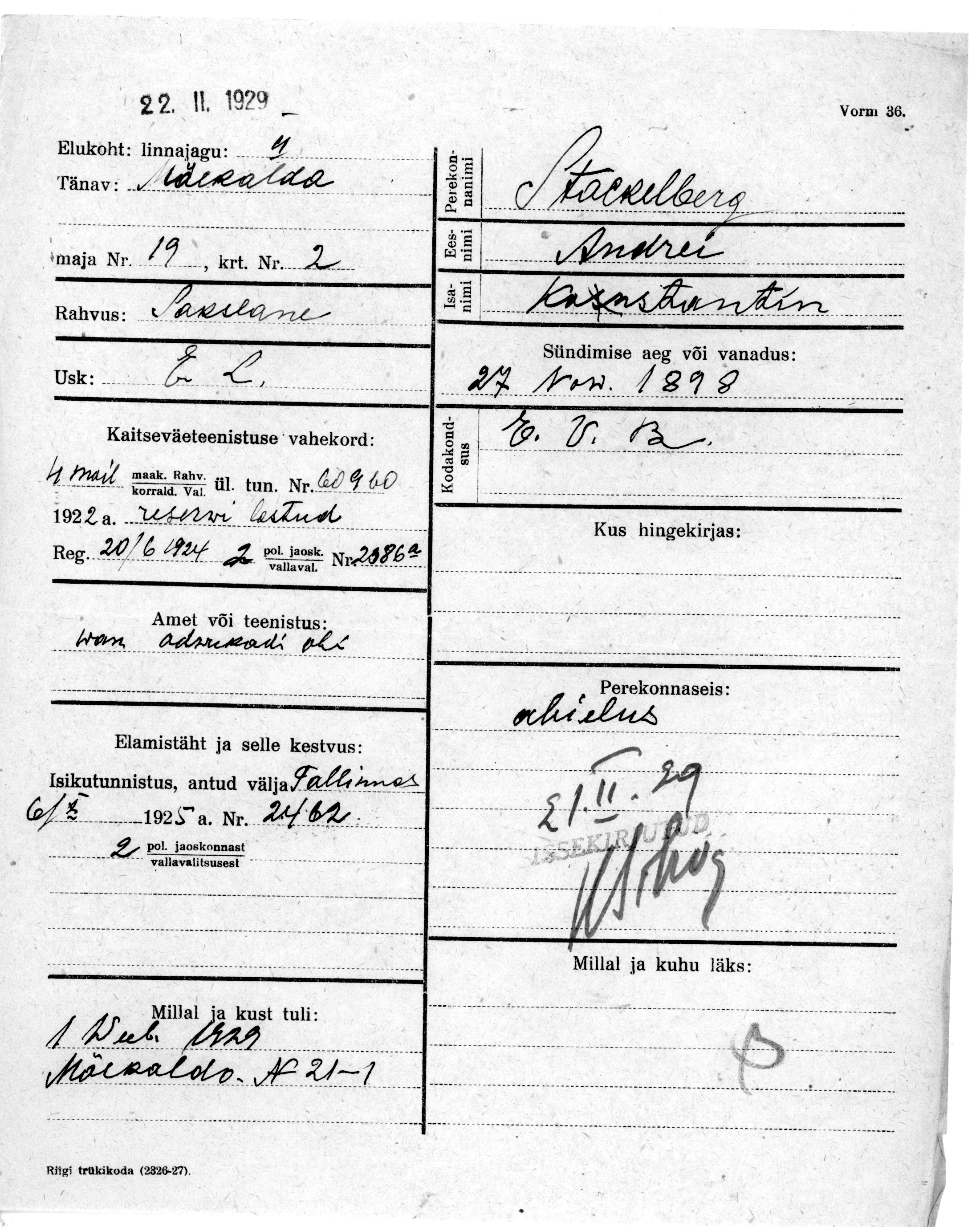 Stackelberg, Andrei, Konstantin