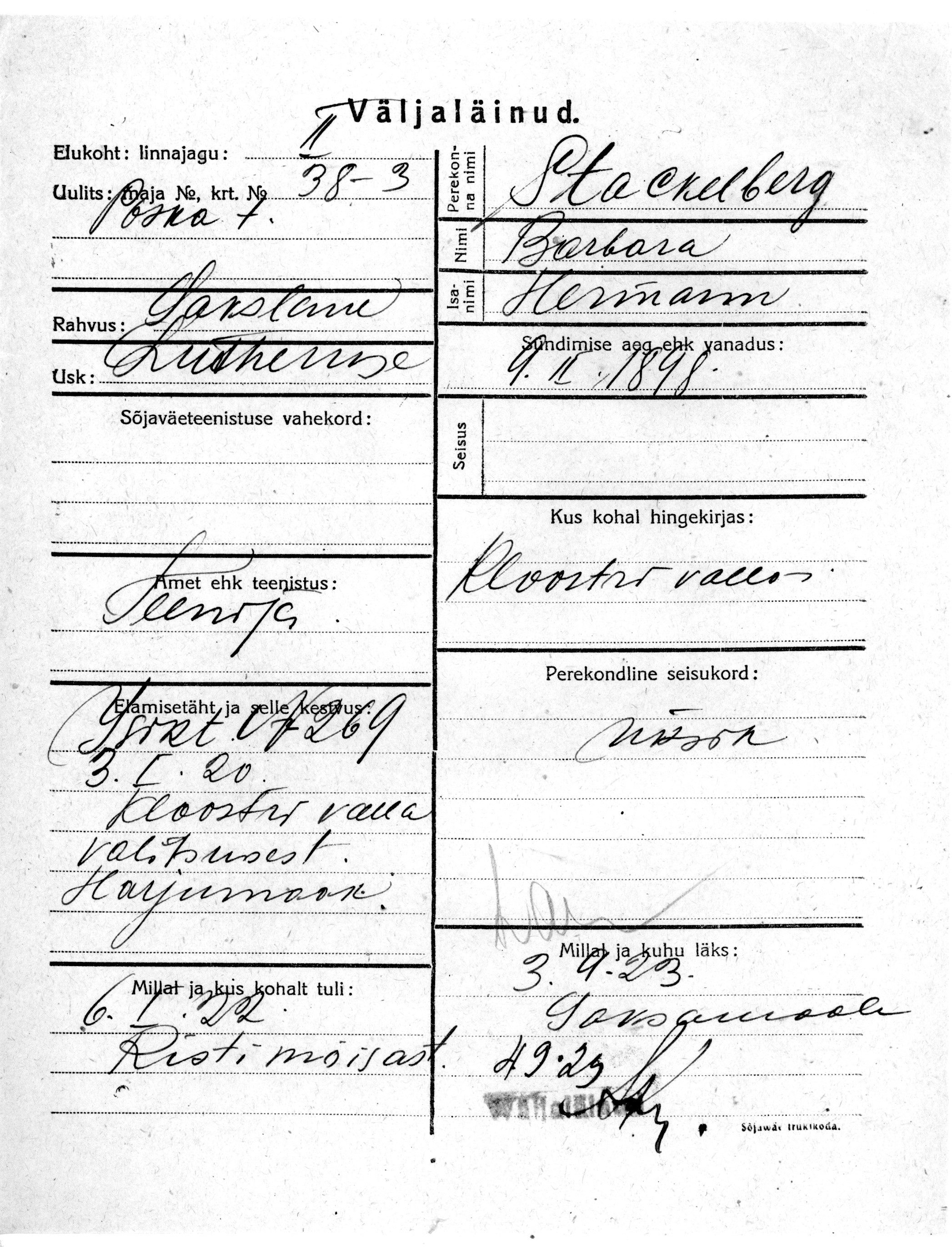 Stackelberg, Barbara, Hermann