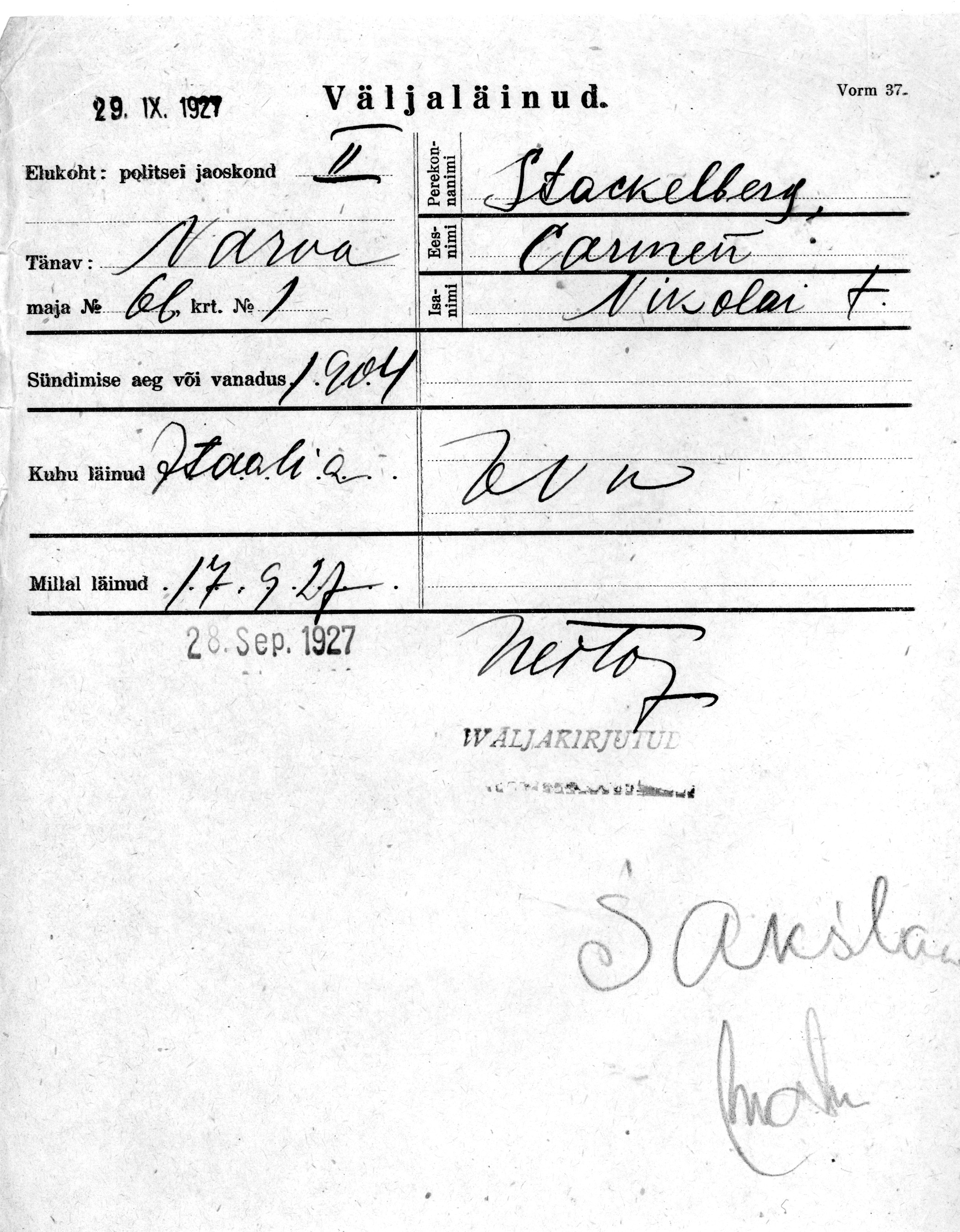 Stackelberg, Carmen, Nikolai