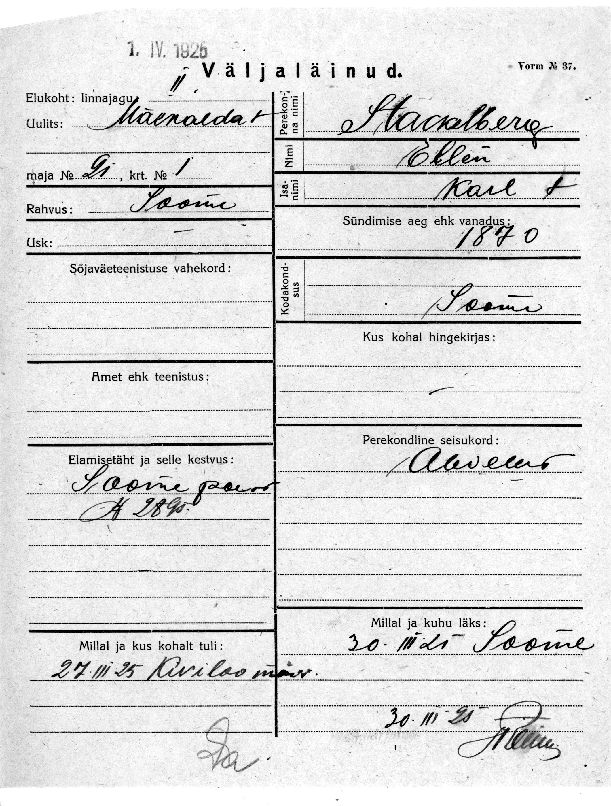 Stackelberg, Ellen, Karl