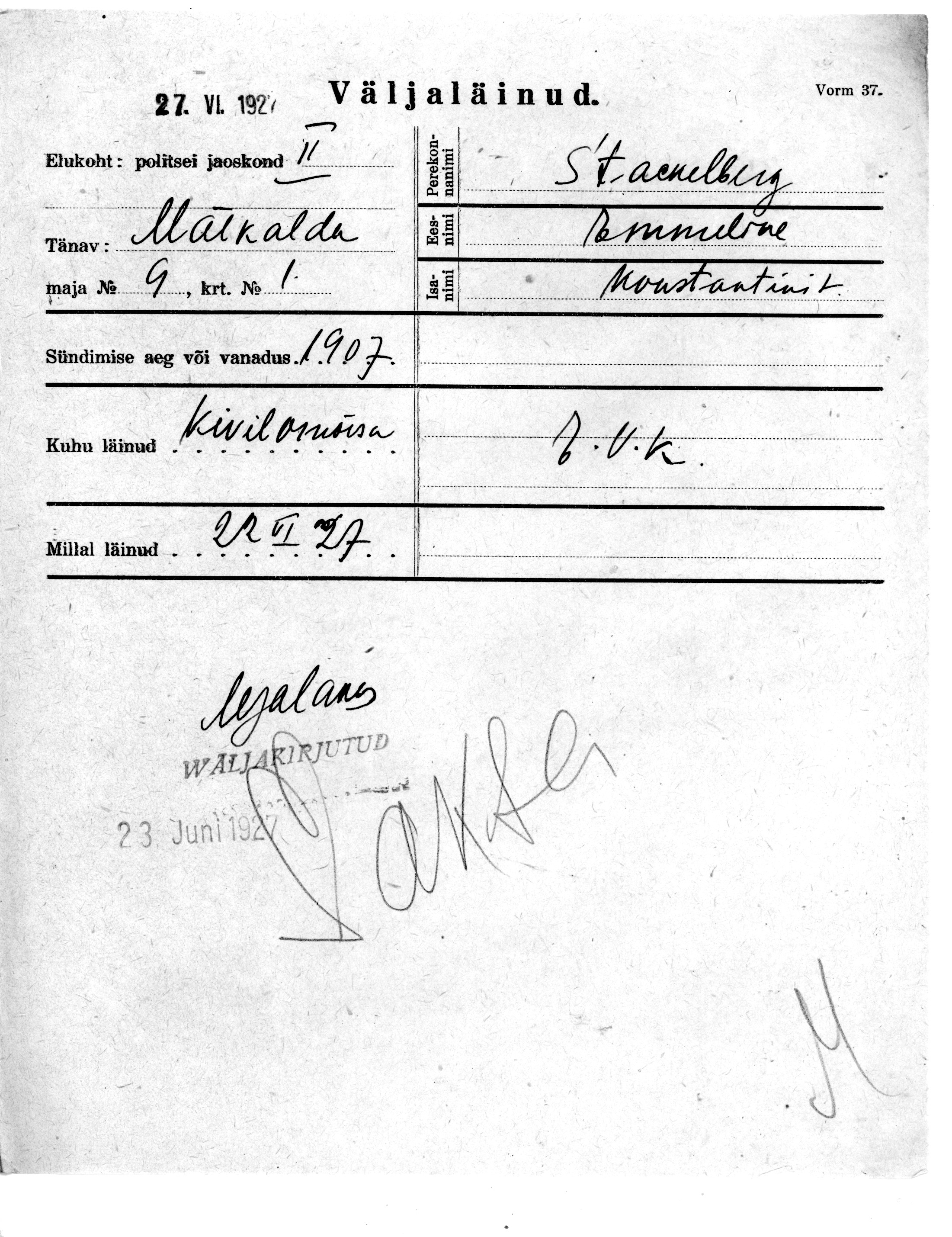 Stackelberg, Emmeline, Konstantin