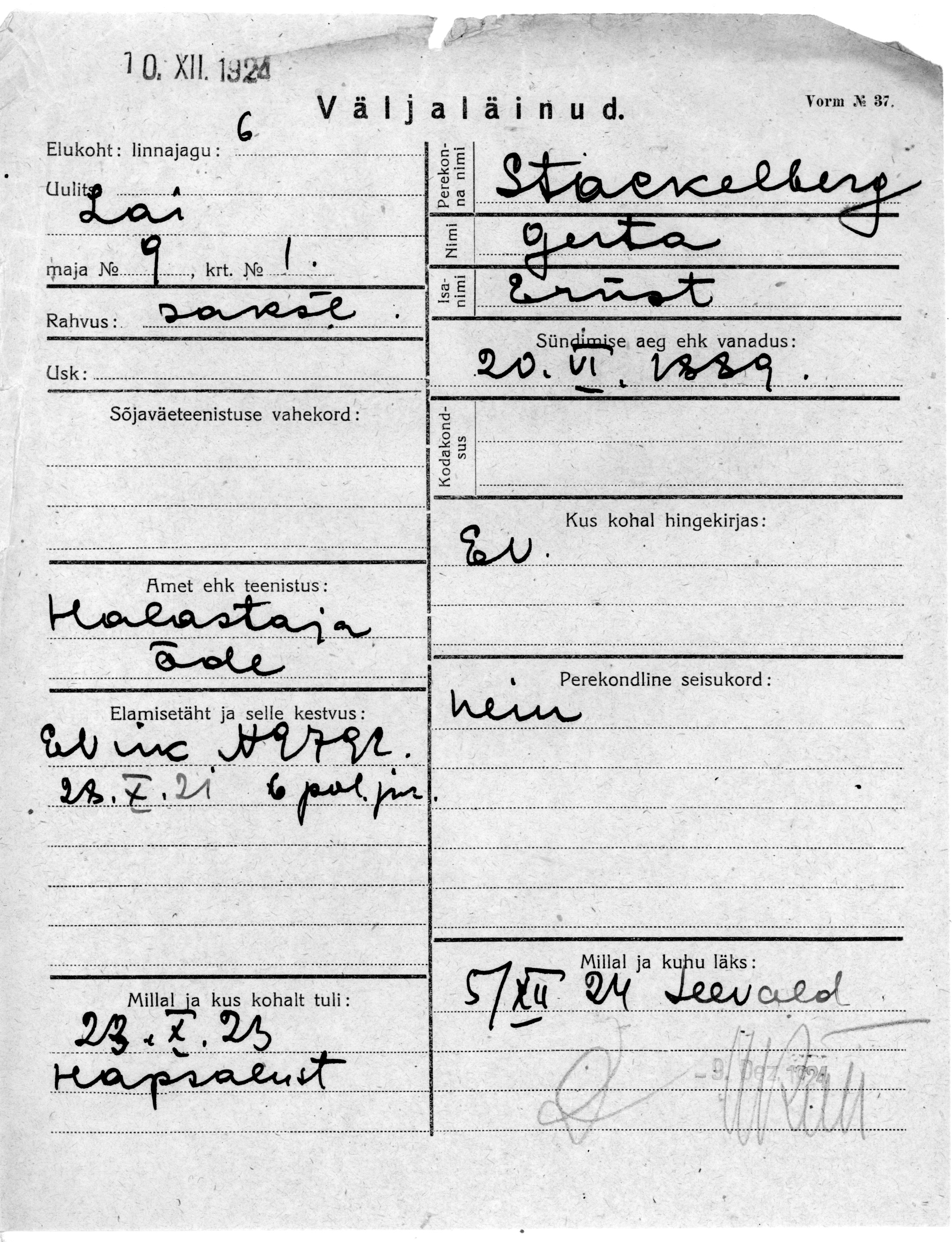 Stackelberg, Gerta, Ernst