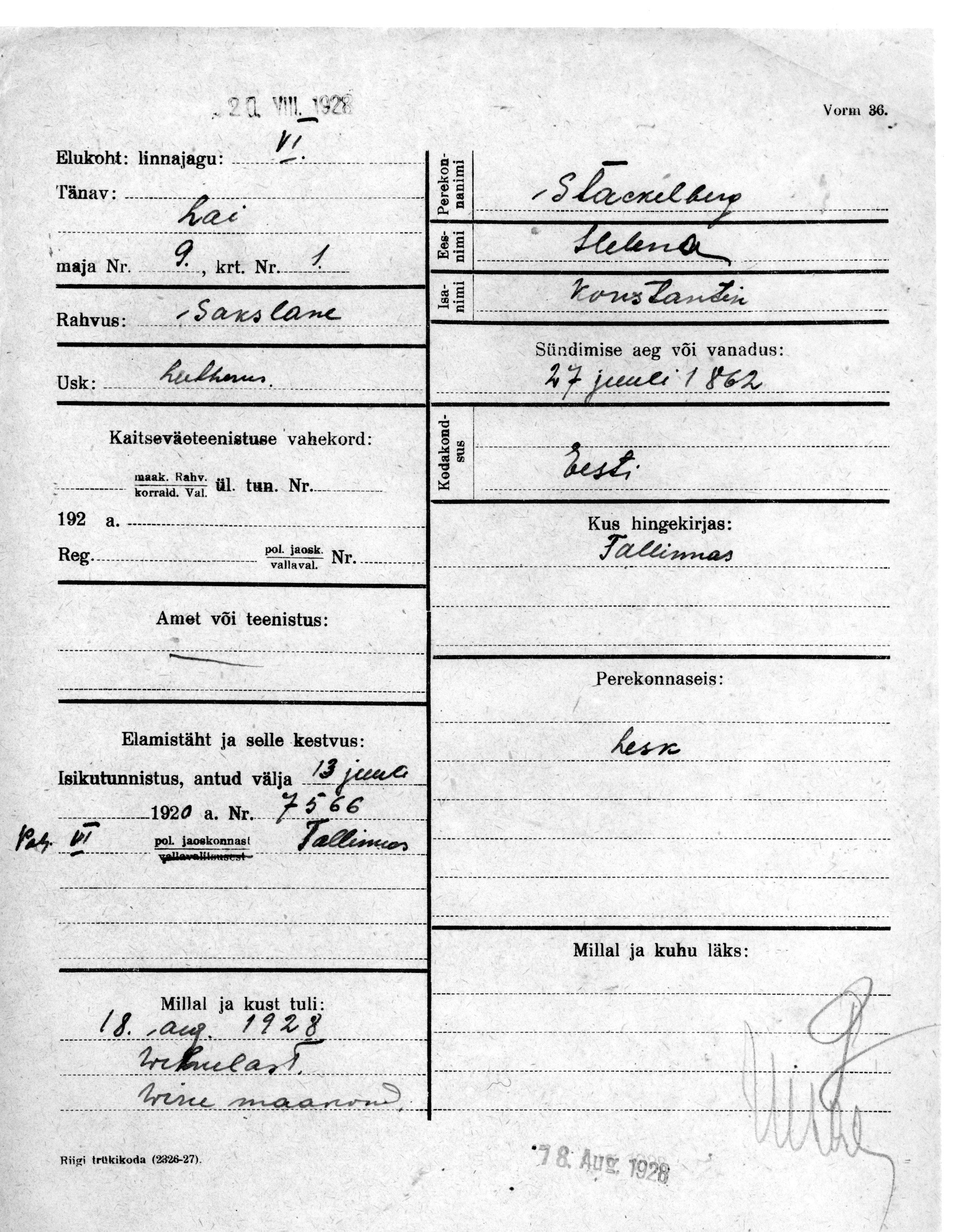 Stackelberg, Helena, Konstantin