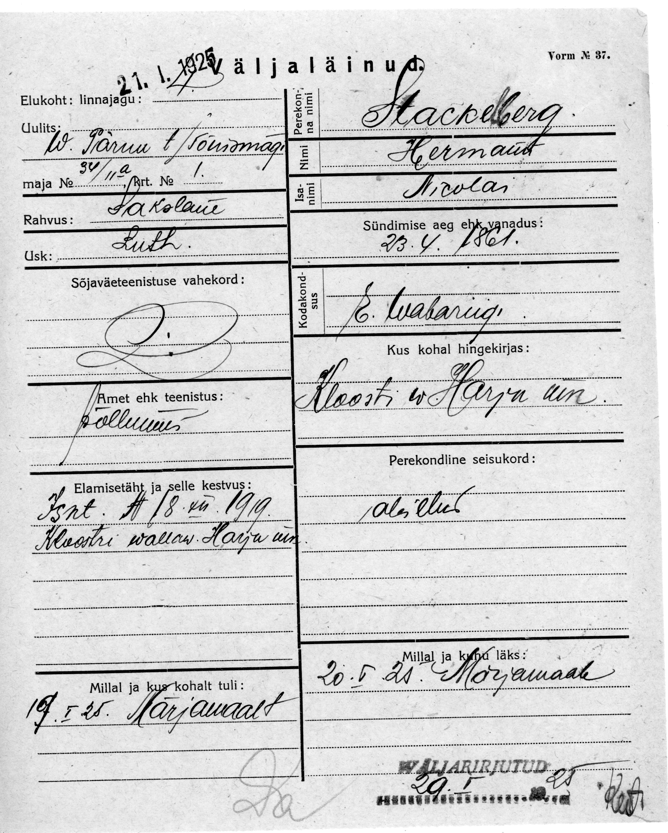 Stackelberg, Hermann, Nicolai