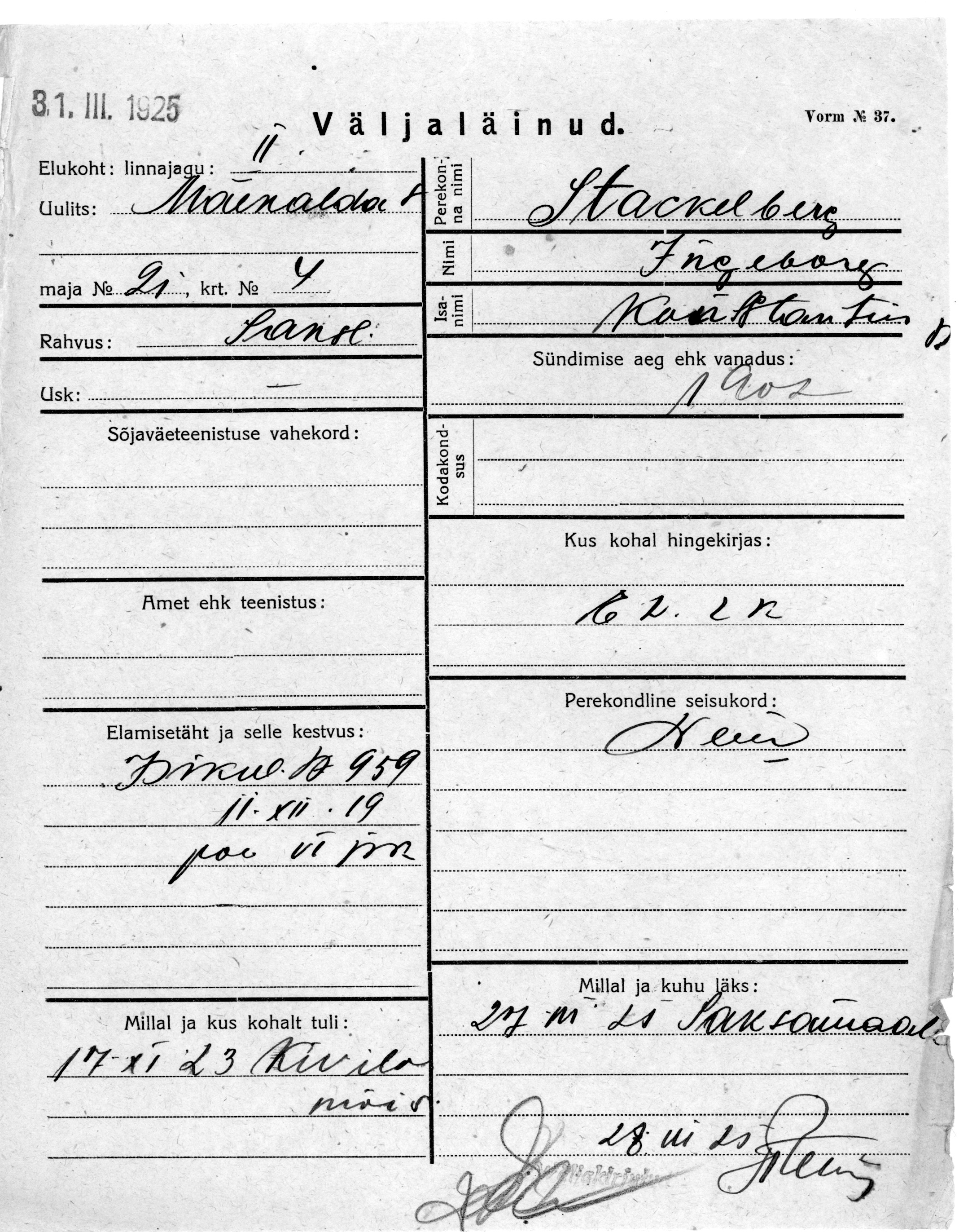 Stackelberg, Ingeborg, Konstantin