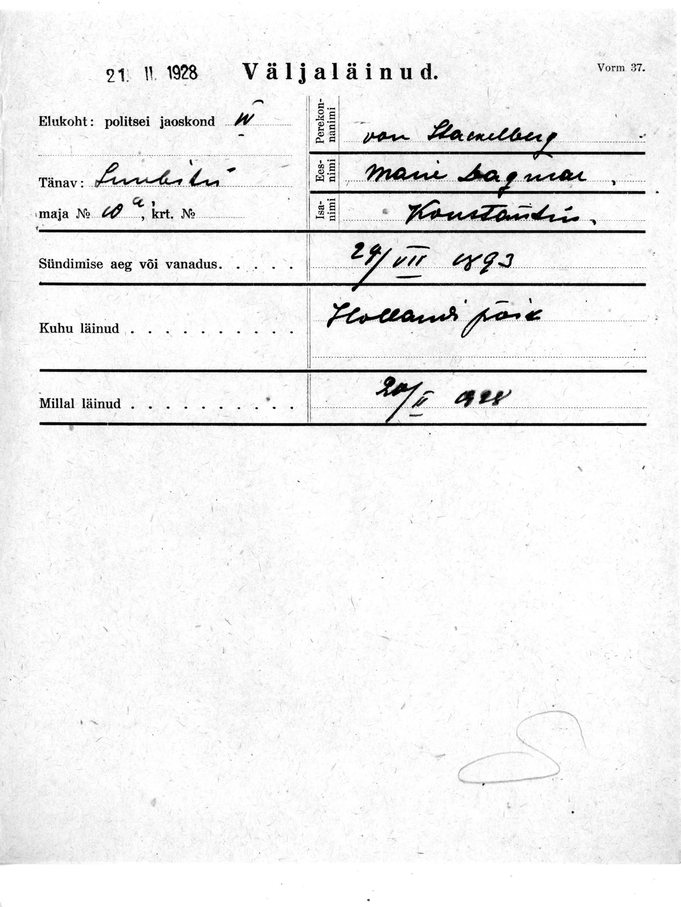 Stackelberg, Marie dagmar, Konstantin