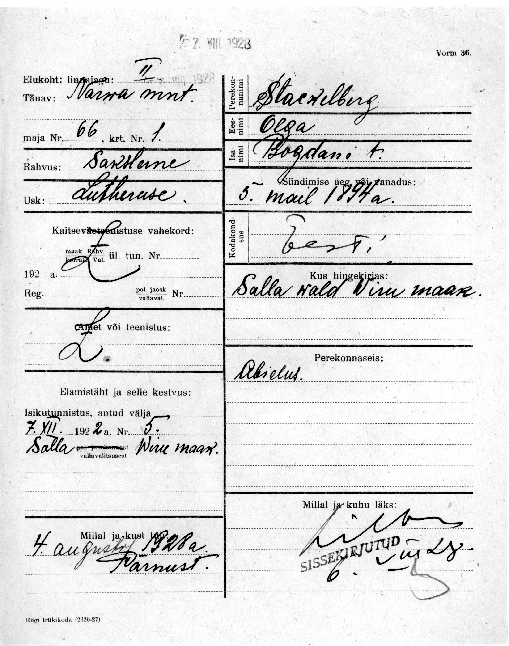 Stackelberg, Olga, Bogdan